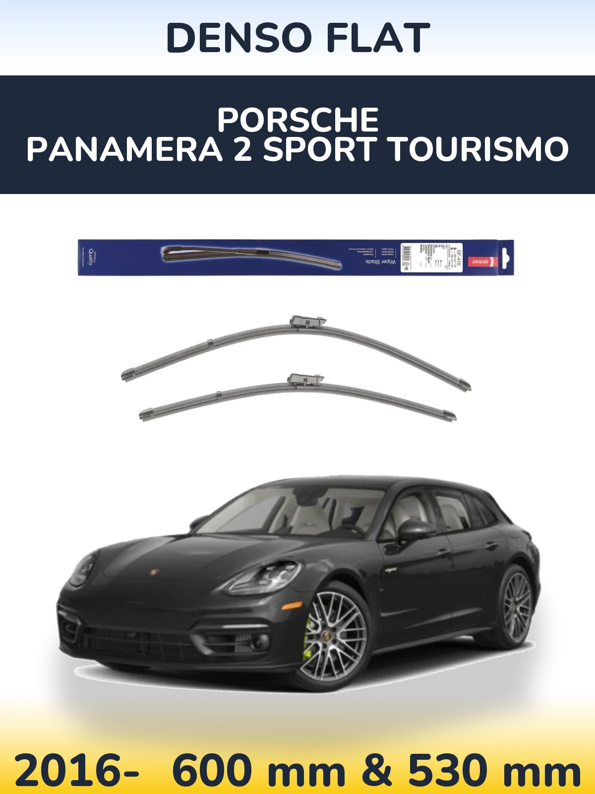 Komplet przednich wycieraczek Denso Flat 600 & 520 mm do Porsche Panamera 2 Sport Tourismo 2016-2026
