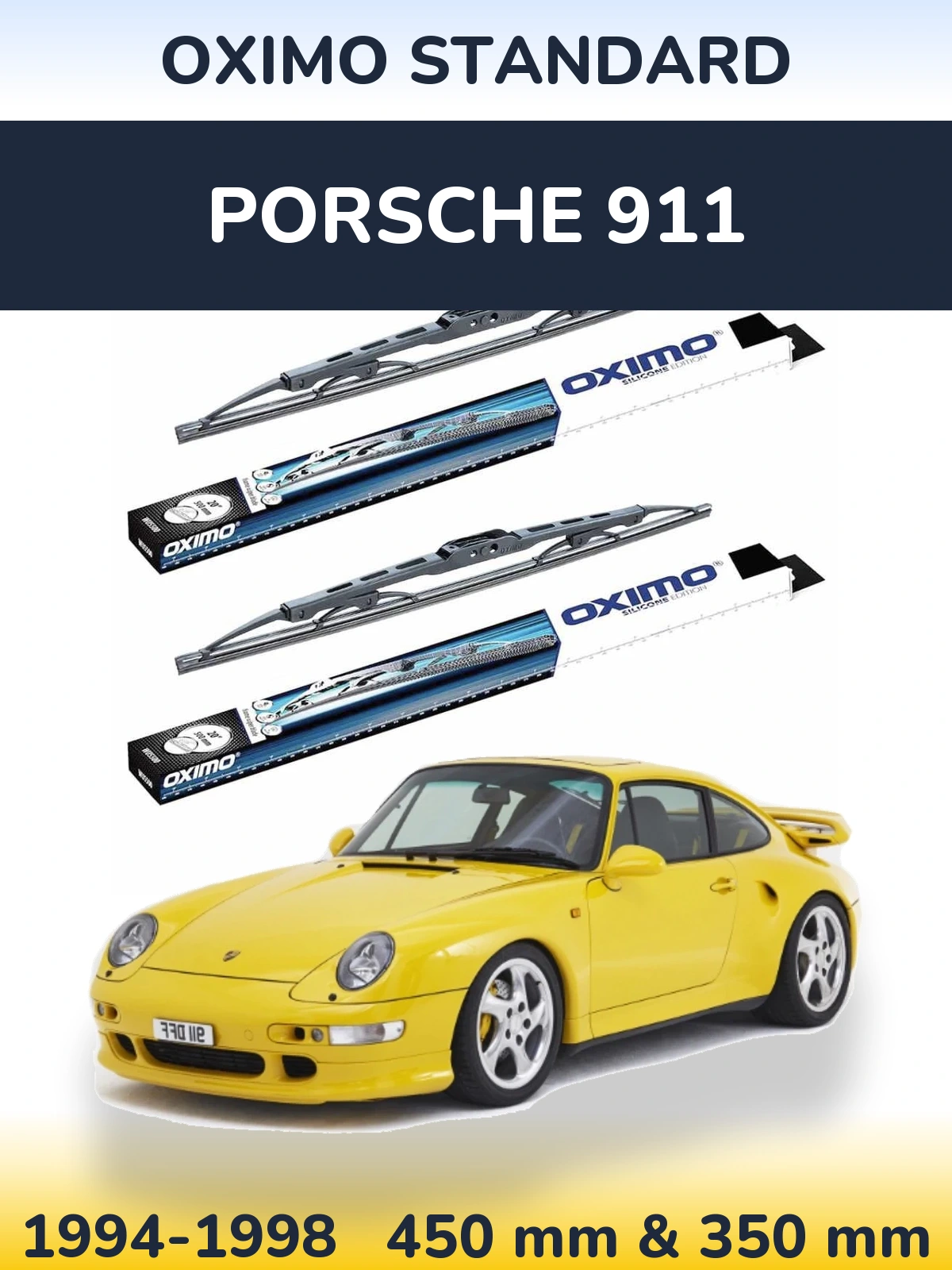 Комплект передніх щіток Oximo Standard 450 & 350 мм для Porsche 911 1994-1998