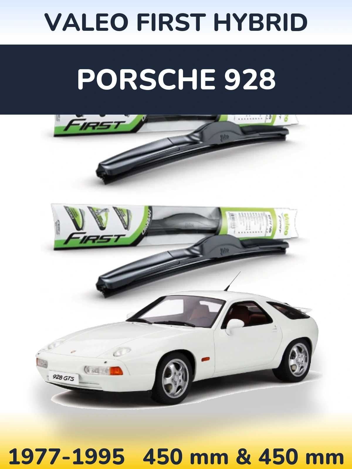 Komplet przednich wycieraczek Valeo First Hybrid 450 & 450 mm do Porsche 928 1977-1995