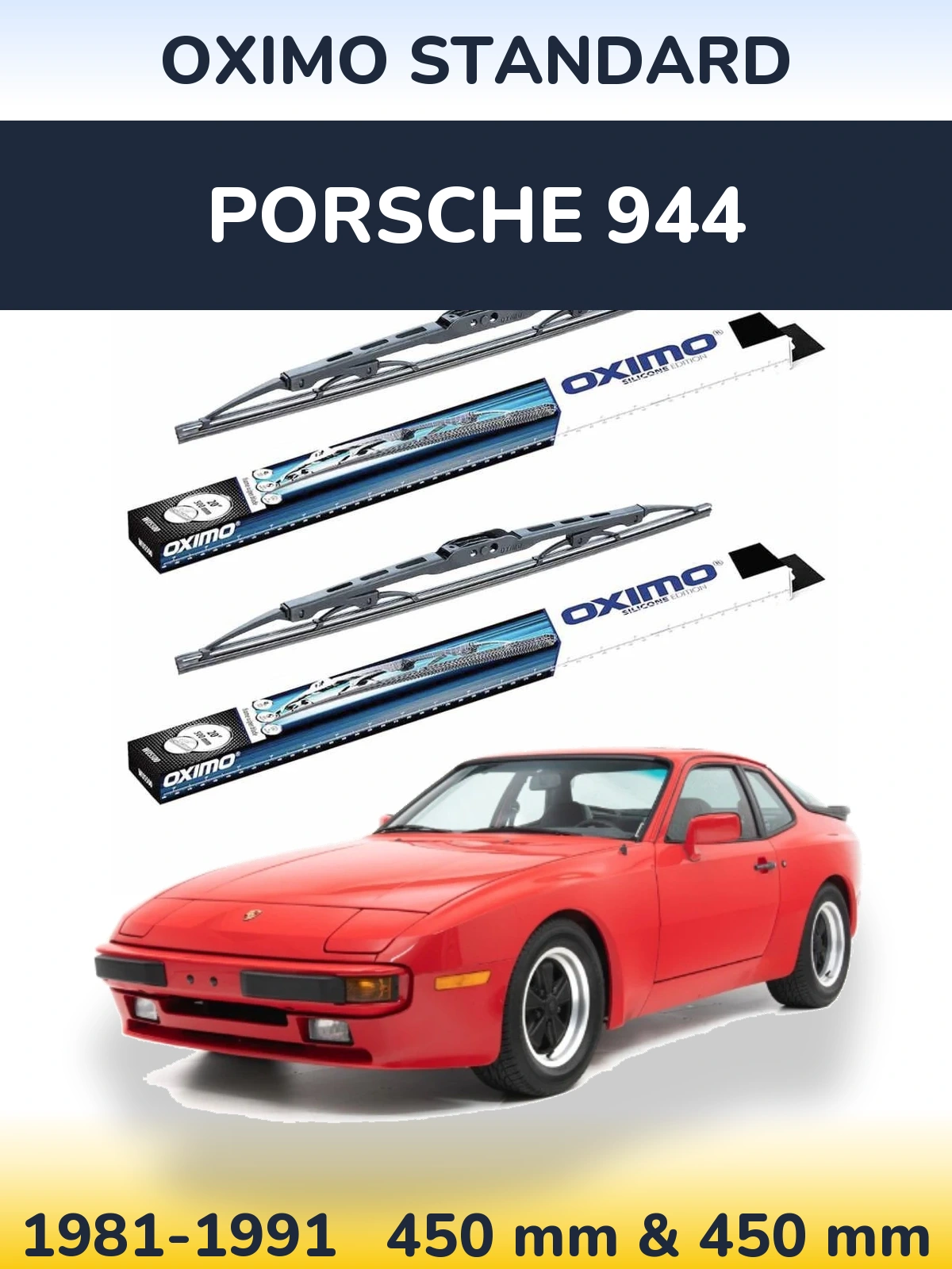 Komplet przednich wycieraczek Oximo Standard 450 & 450 mm do Porsche 944 1981-1991