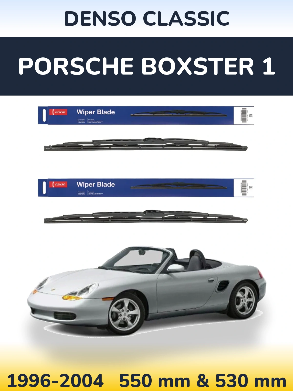Komplet przednich wycieraczek Denso Classic 550 & 530 mm do Porsche Boxster 1 1996-2004