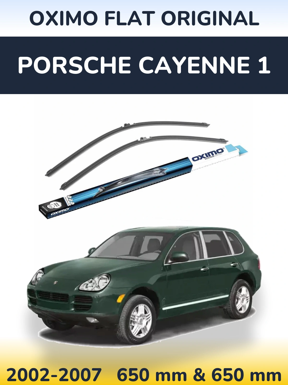 Комплект передних дворников Oximo Flat Original 650 & 650 мм для Porsche Cayenne 1 2002-2007