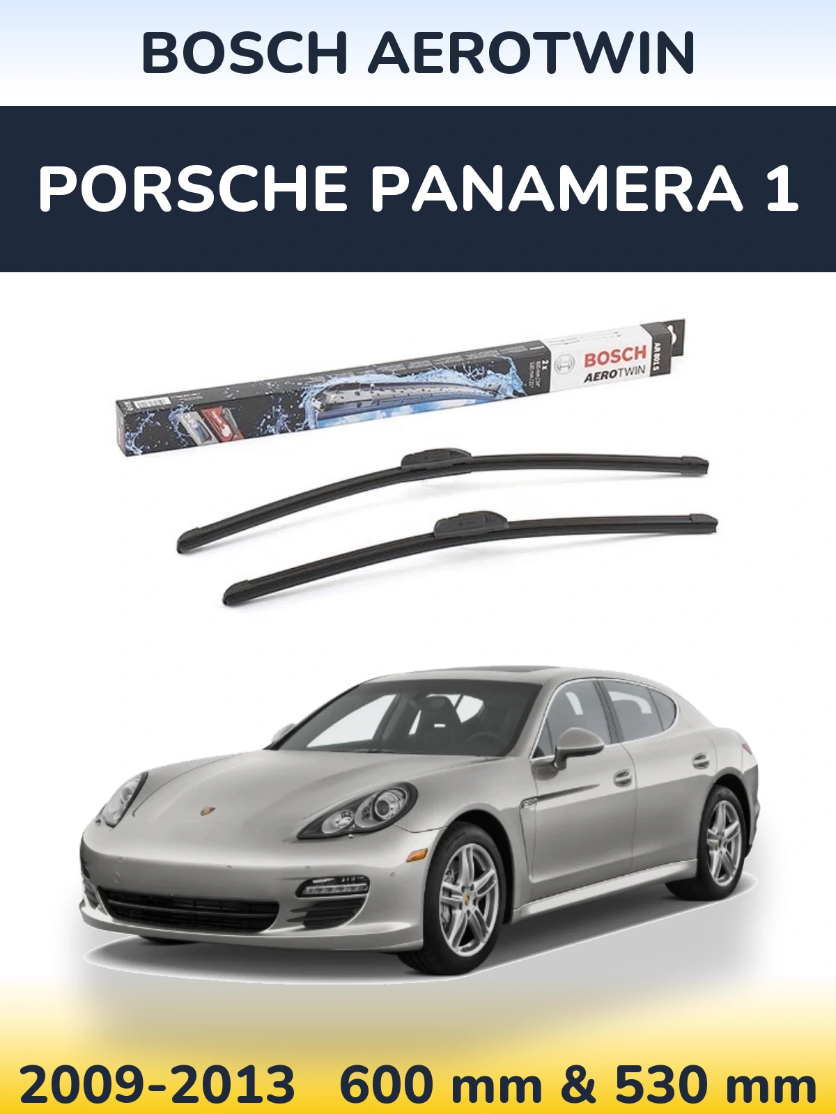 Комплект передних дворников BOSCH AeroTwin 600 & 530 мм для Porsche Panamera 1 2009-2013