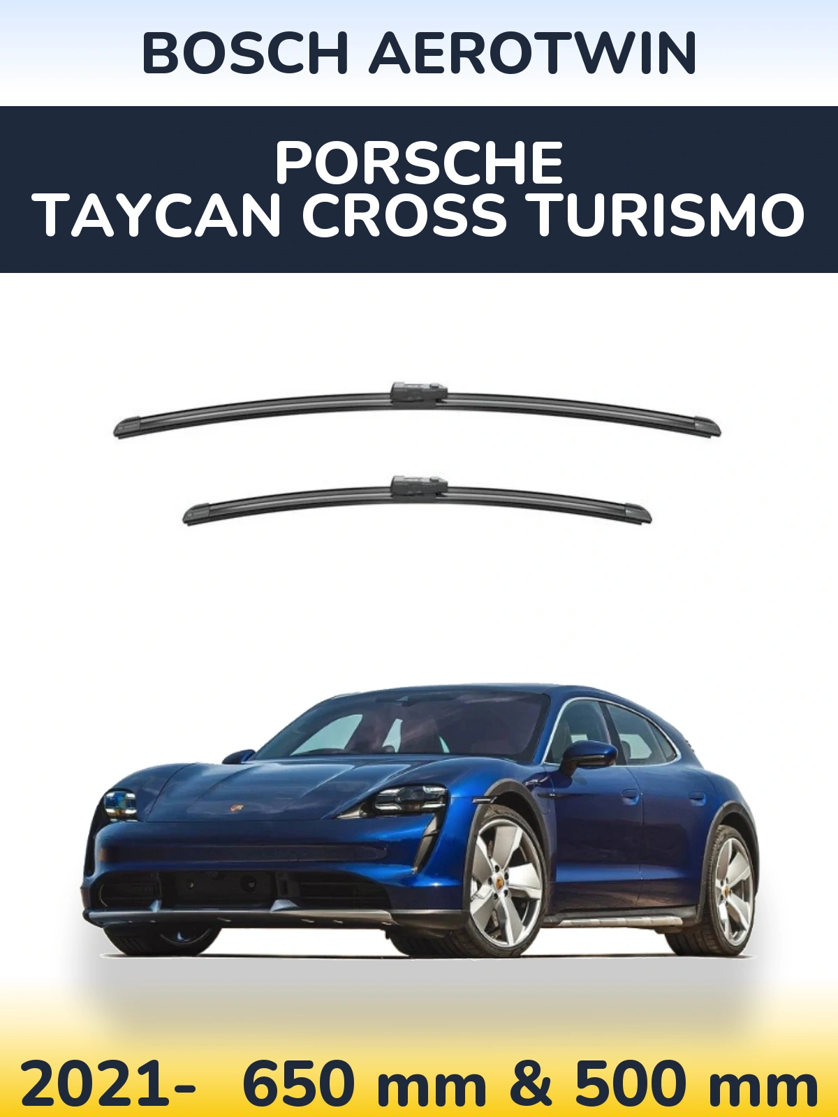 Komplet przednich wycieraczek BOSCH AeroTwin 650 & 500 mm do Porsche Taycan Cross Turismo 2021-2026