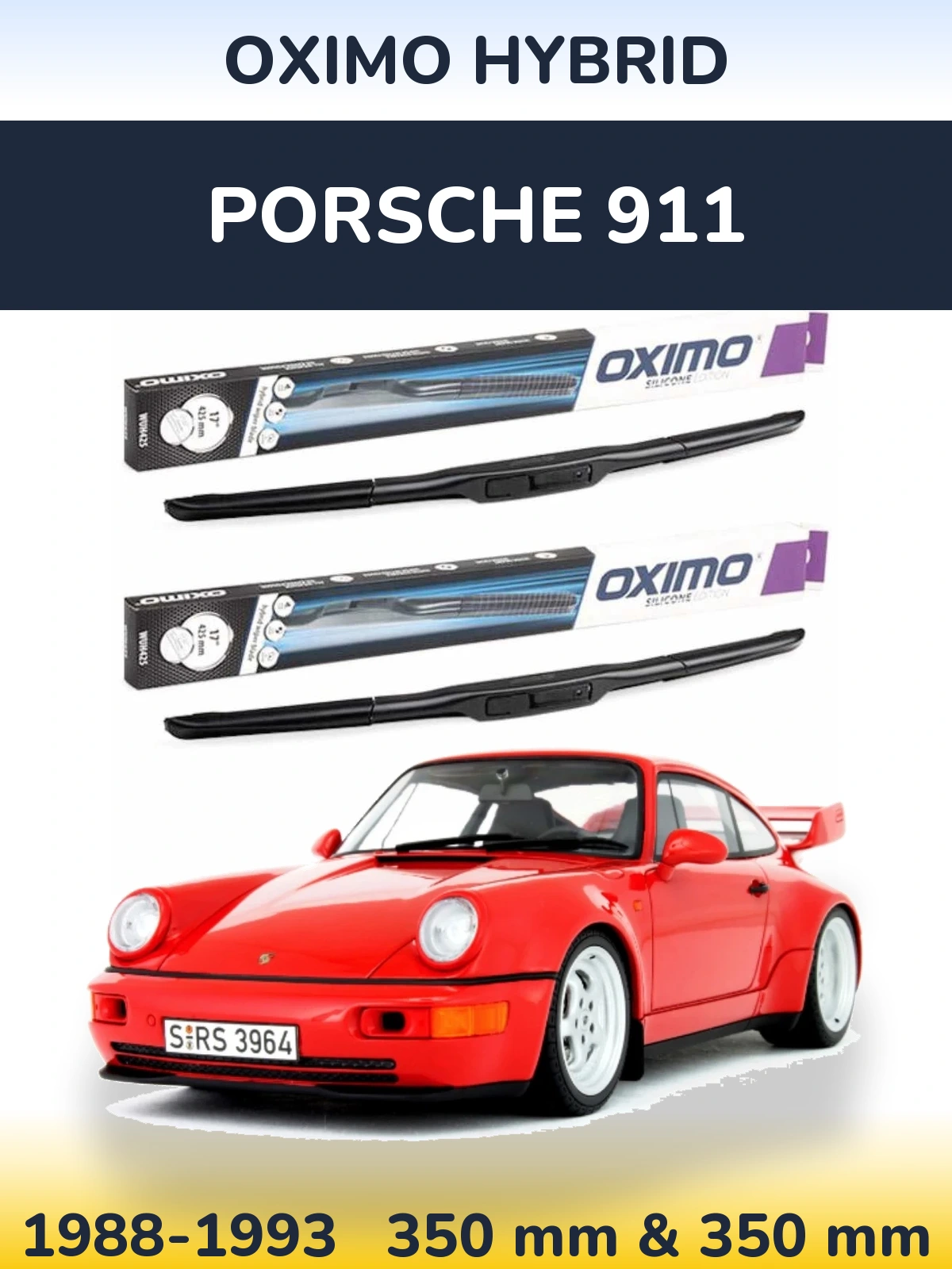 Komplet przednich wycieraczek Oximo Hybrid 350 & 350 mm do Porsche 911 1988-1993