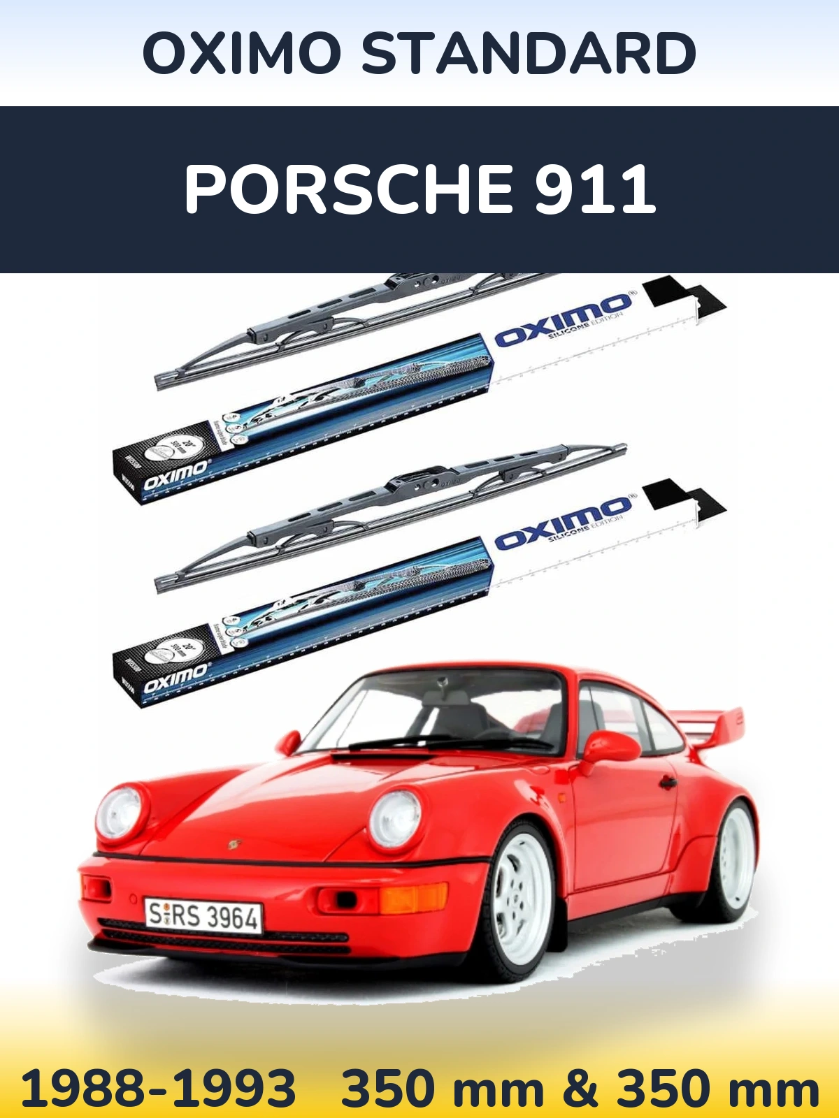 Комплект передних дворников Oximo Standard 350 & 350 мм для Porsche 911 1988-1993