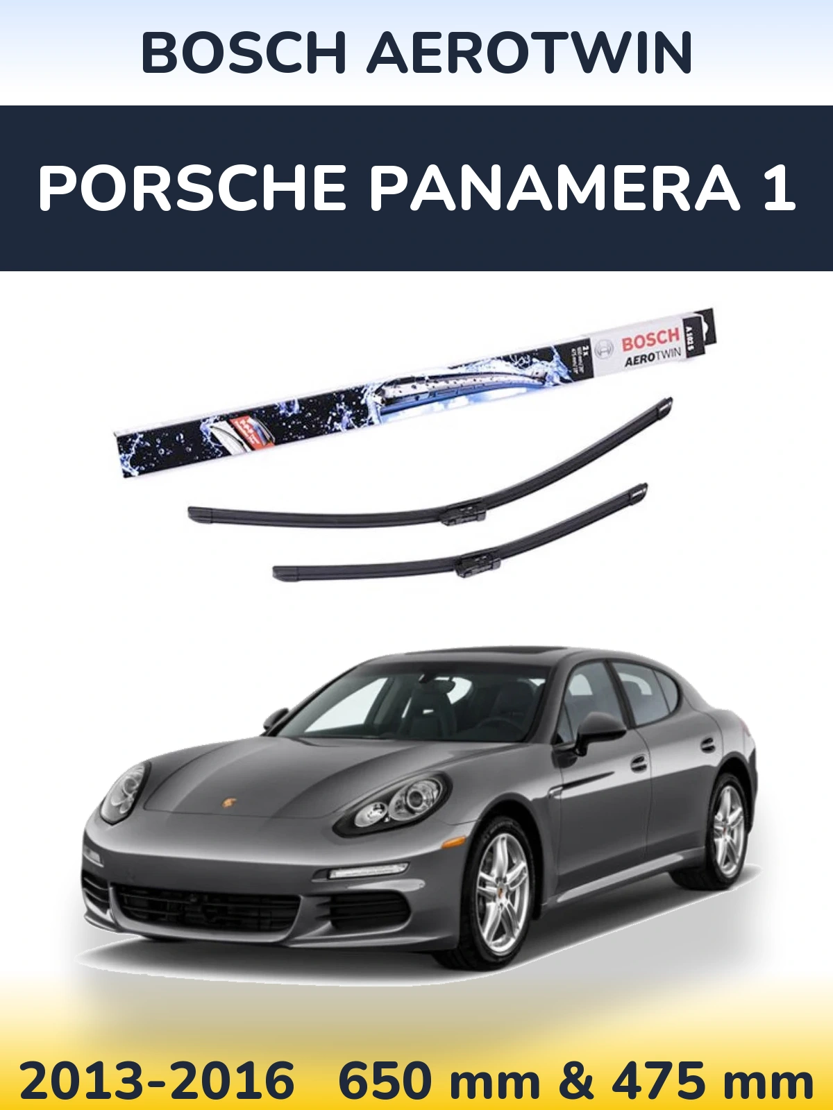 Комплект передних дворников BOSCH AeroTwin 650 & 475 мм для Porsche Panamera 1 2013-2016