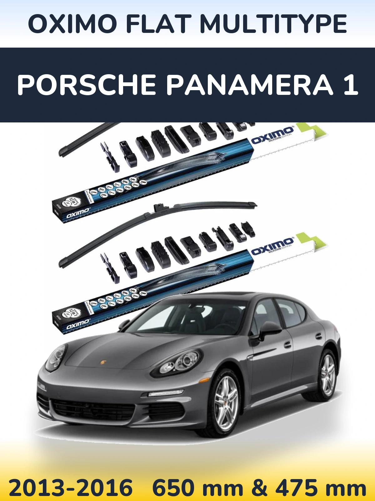 Komplet przednich wycieraczek Oximo Flat MultiType 650 & 475 mm do Porsche Panamera 1 2013-2016