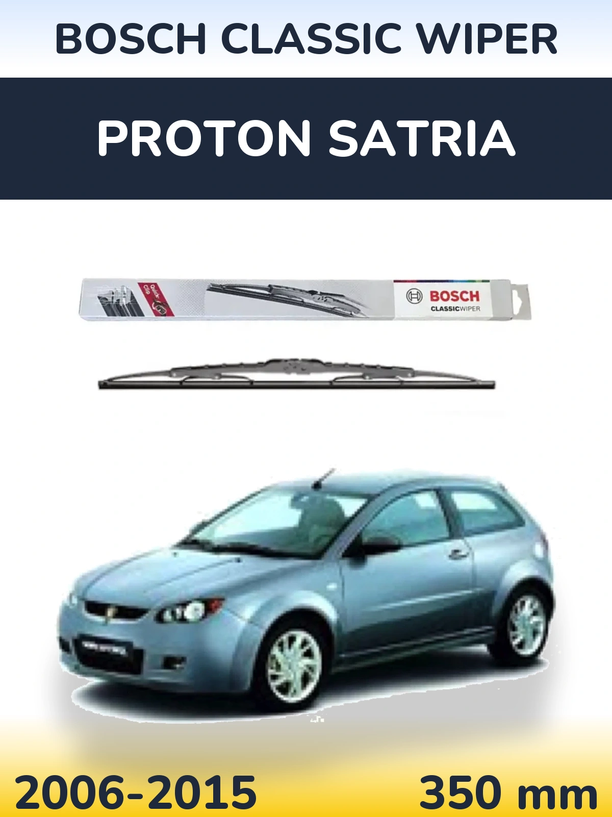 Rear wiper blade BOSCH Classic Wiper 340 mm for Proton Satria 2006-2015