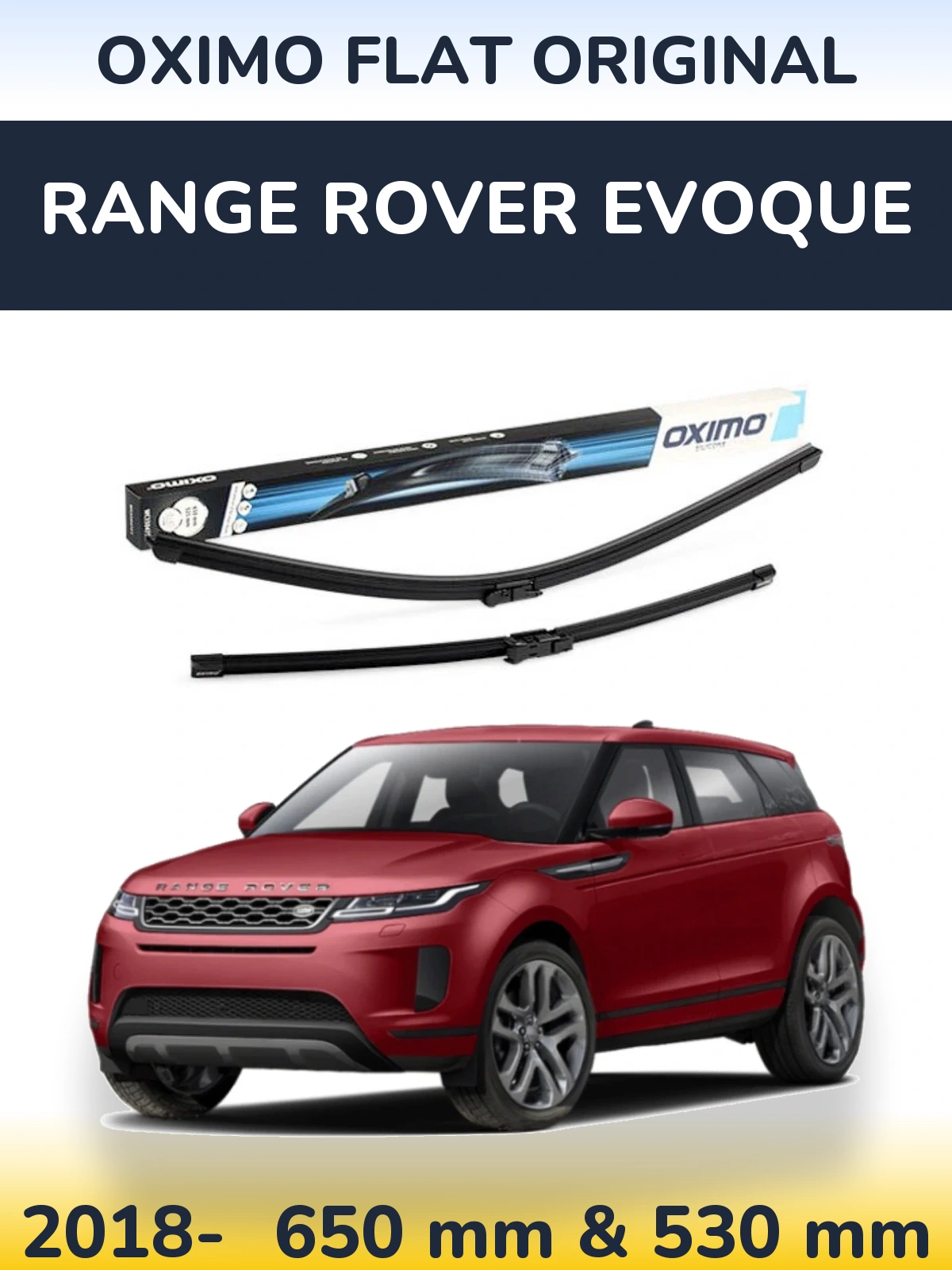 Komplet przednich wycieraczek Oximo Flat Original 650 & 530 mm do Range Rover Evoque 2018-2026