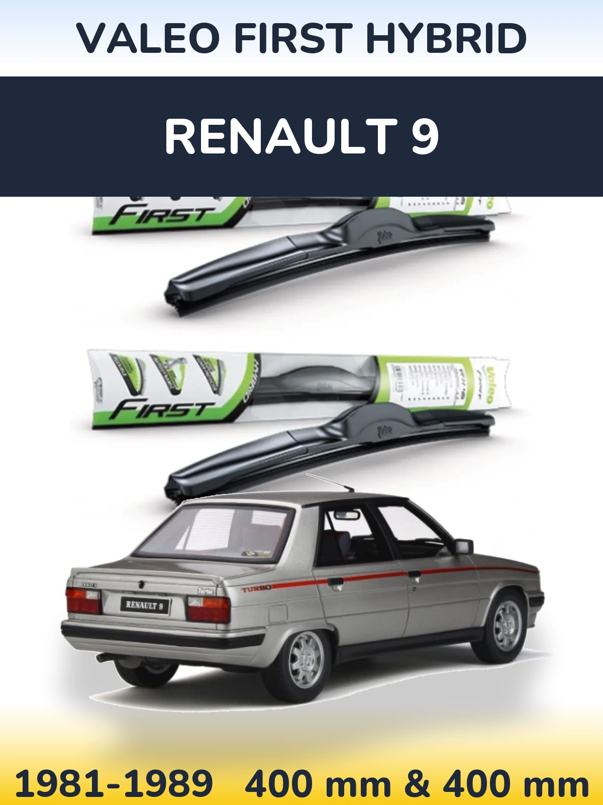 Комплект передних дворников Valeo First Hybrid 400 & 400 мм для Renault 9 1981-1989