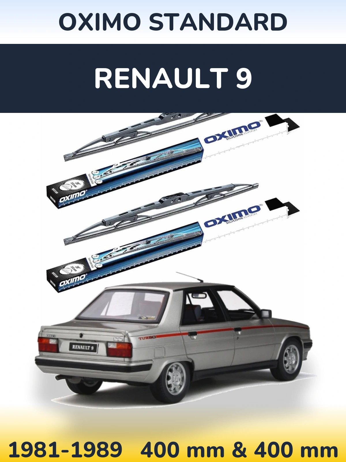 Комплект передних дворников Oximo Standard 400 & 400 мм для Renault 9 1981-1989