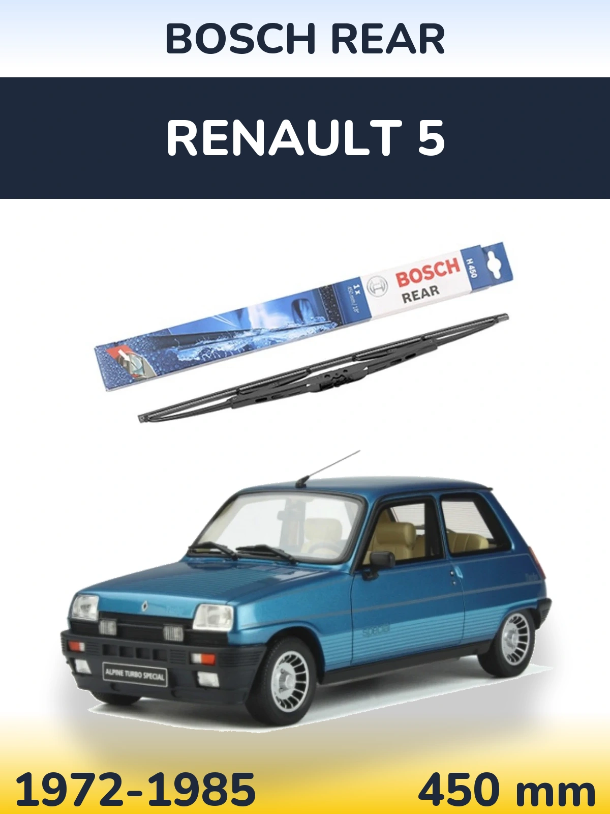 Rear wiper blade BOSCH Rear 450 mm for Renault 5 1972-1985