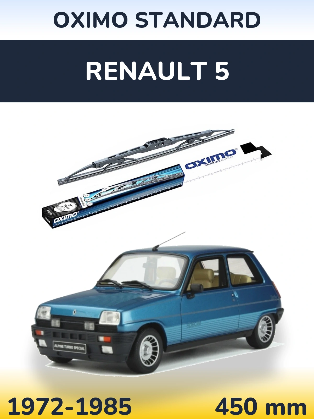 Задний дворник Oximo Standard 450 мм для Renault 5 1972-1985