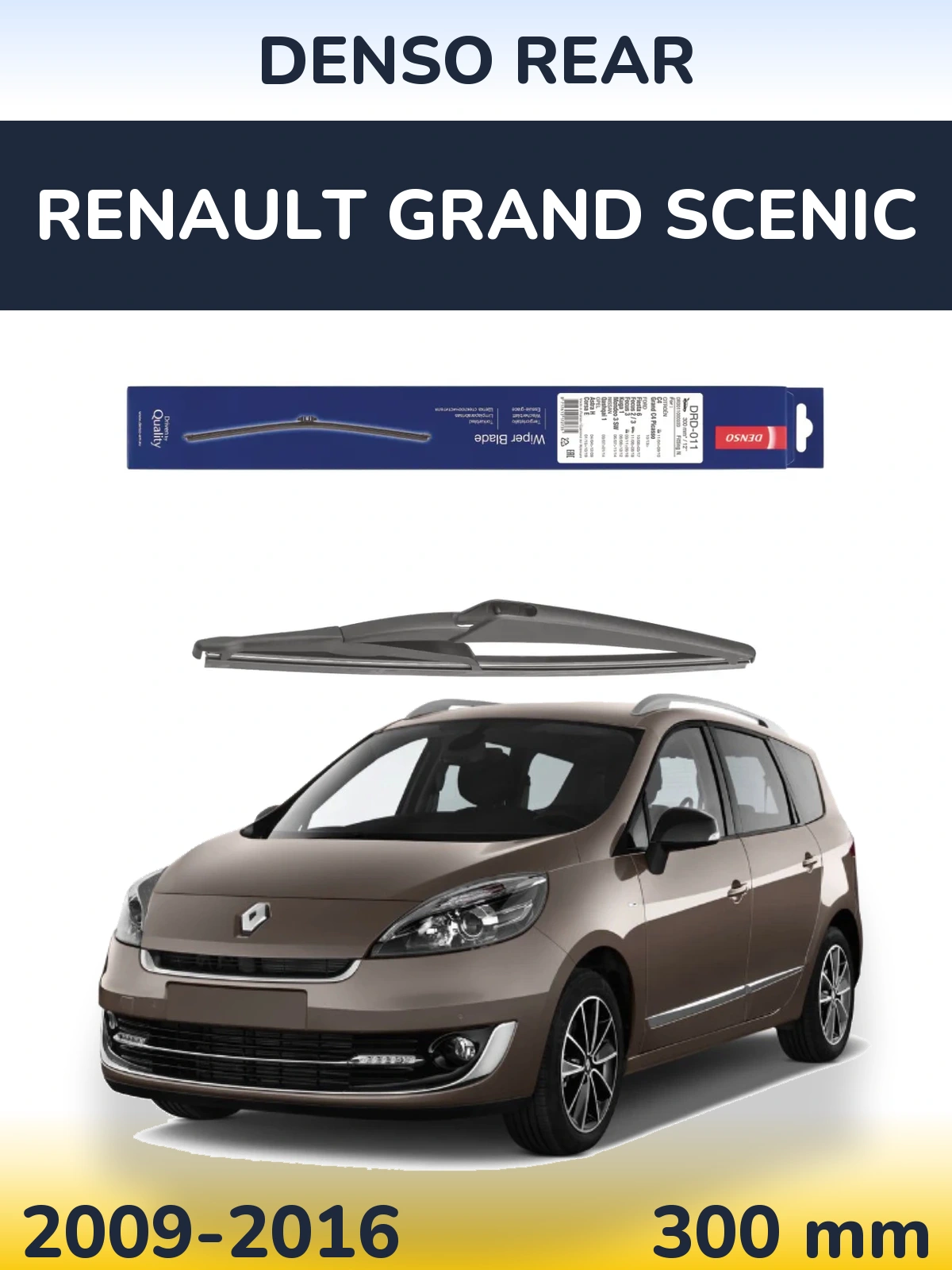 Rear wiper blade Denso Rear 300 mm for Renault Grand Scenic 2009-2016