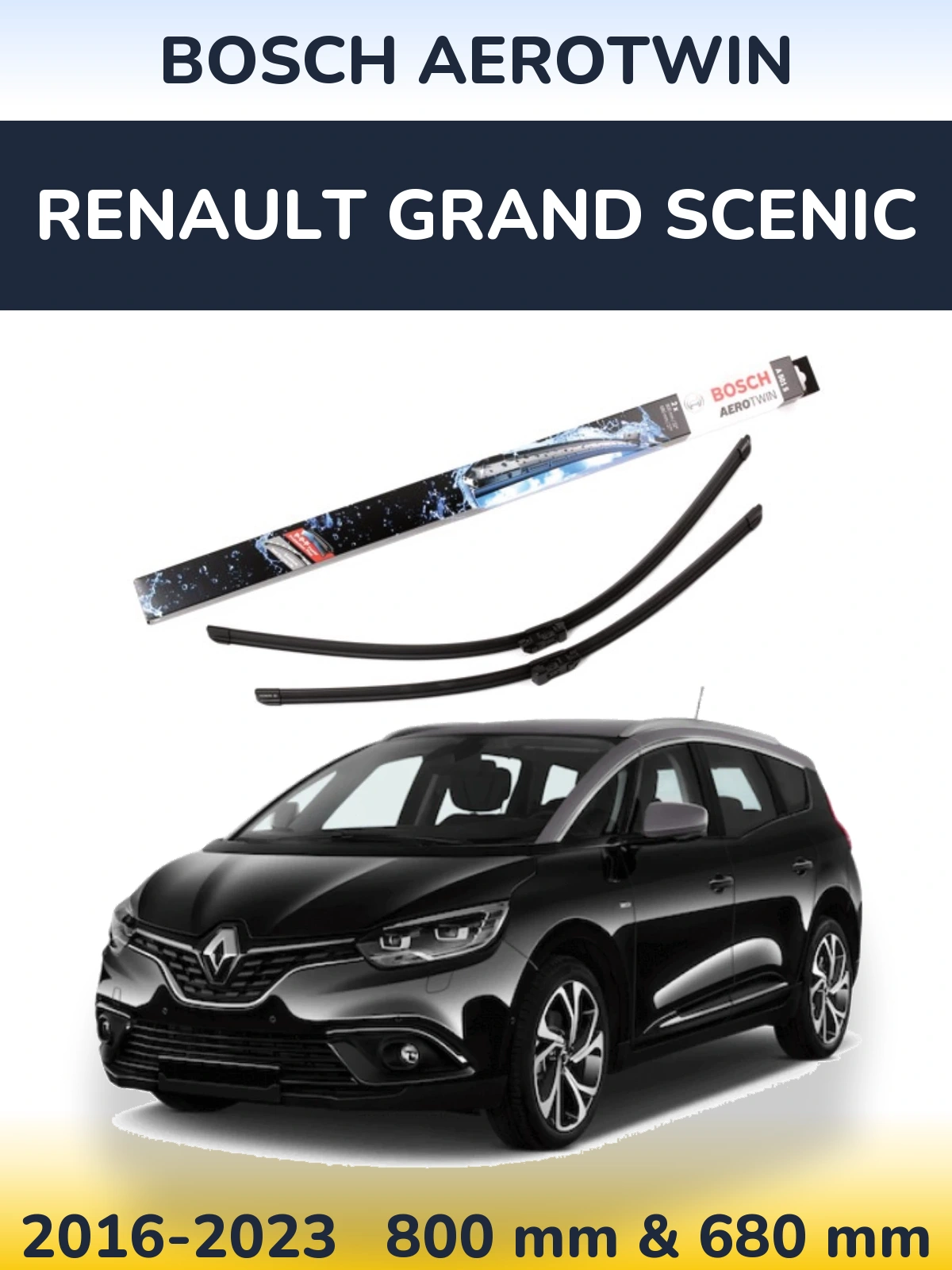 Komplet przednich wycieraczek BOSCH AeroTwin 800 & 680 mm do Renault Grand Scenic 2016-2023