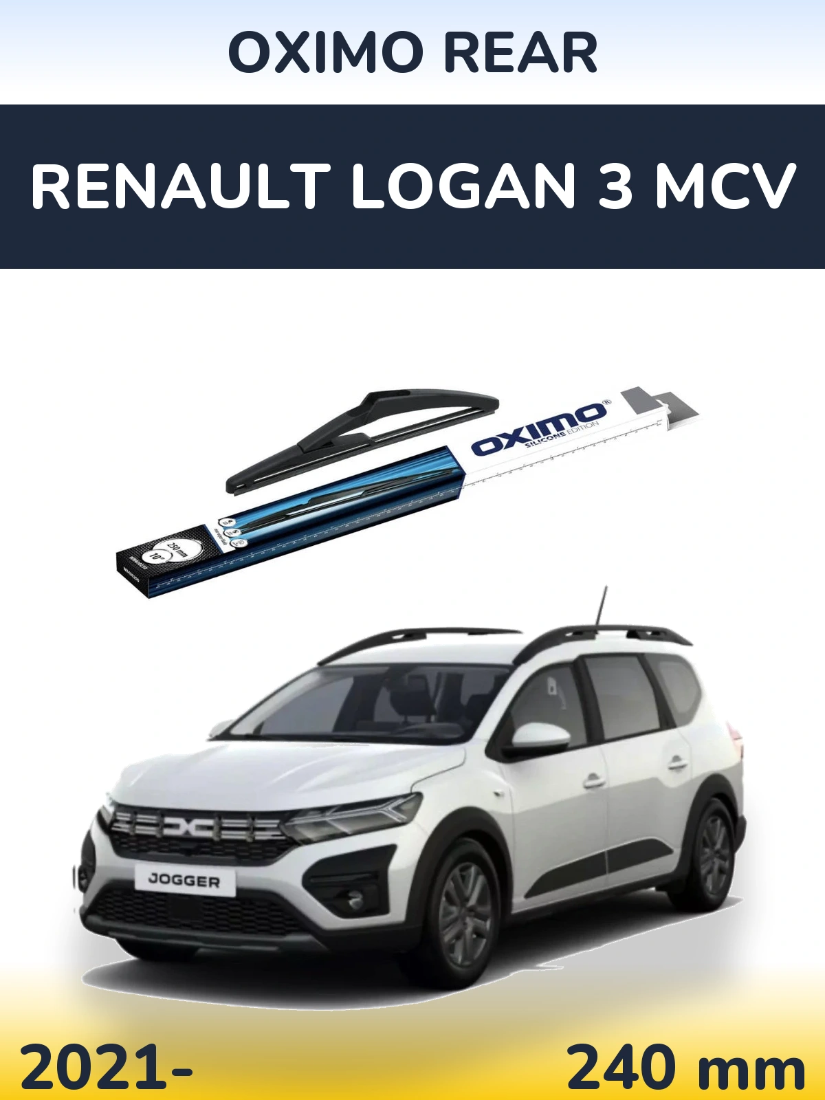 Rear wiper blade Oximo Rear 250 mm for Renault Logan 3 MCV 2021-2026