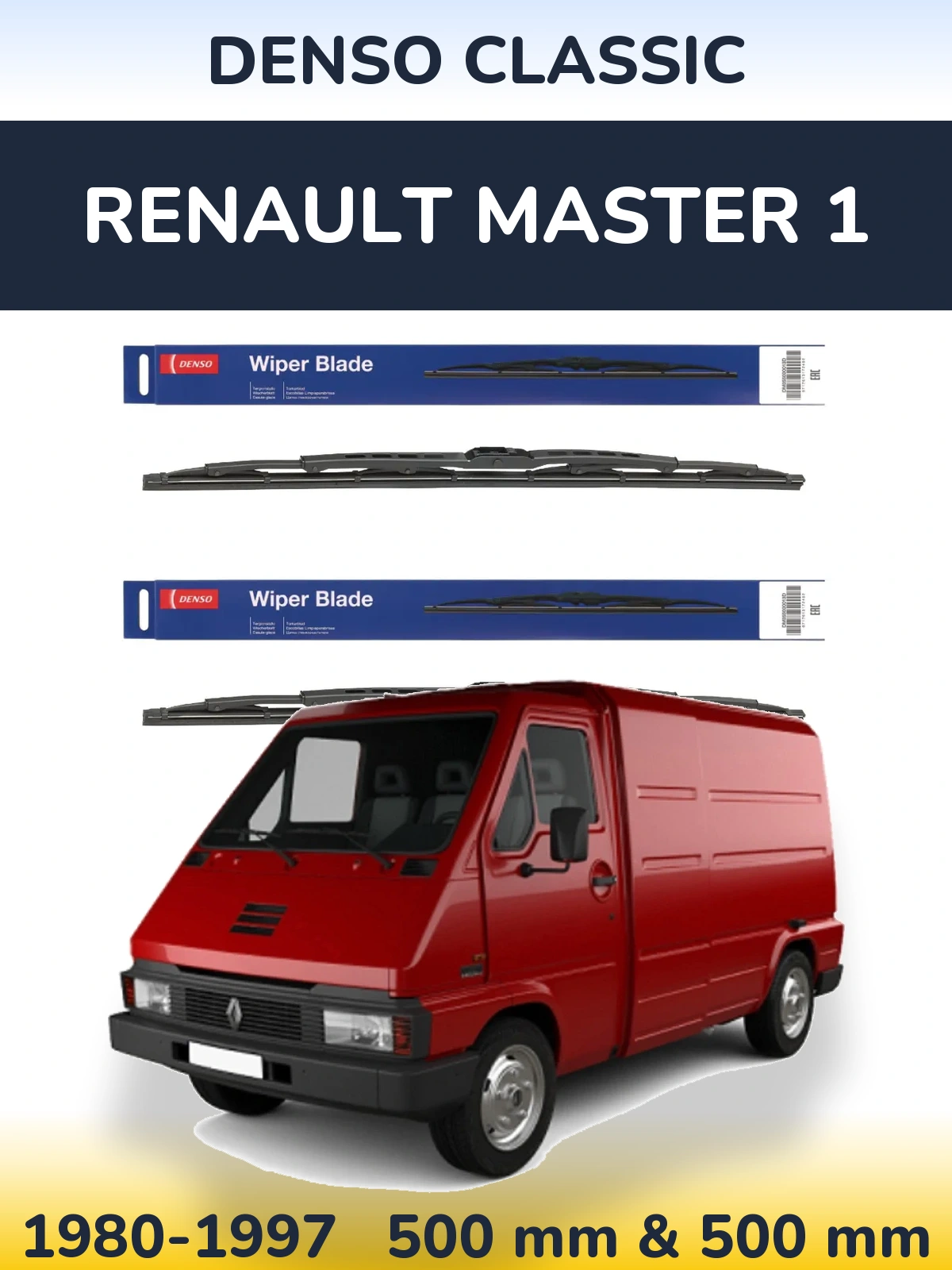 Komplet przednich wycieraczek Denso Classic 500 & 500 mm do Renault Master 1 1980-1997