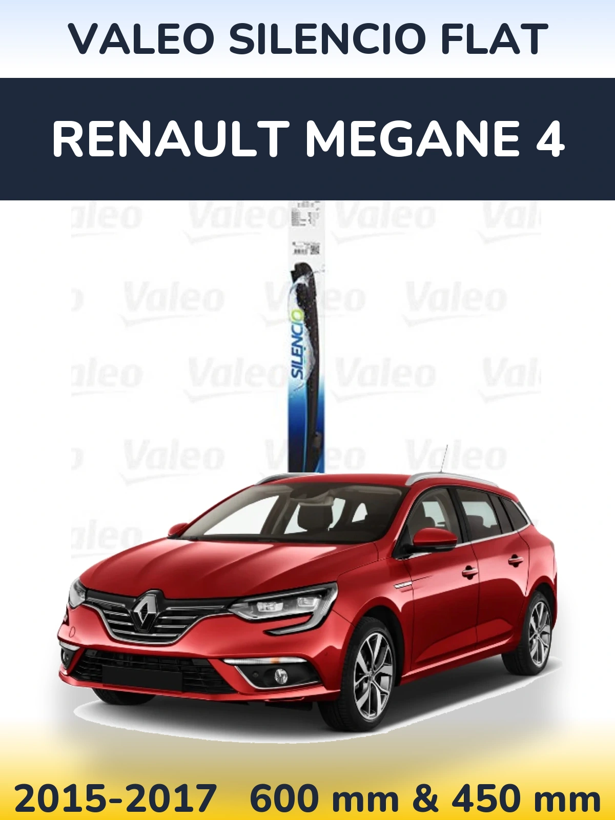 Komplet przednich wycieraczek Valeo Silencio Flat 600 & 450 mm do Renault Megane 4 2015-2017