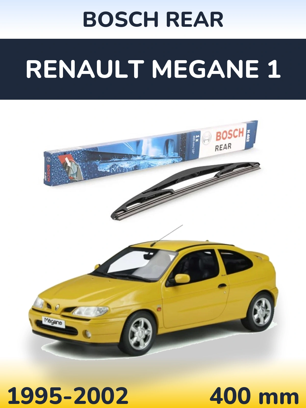 Rear wiper blade BOSCH Rear 400 mm for Renault Megane 1 1995-2002
