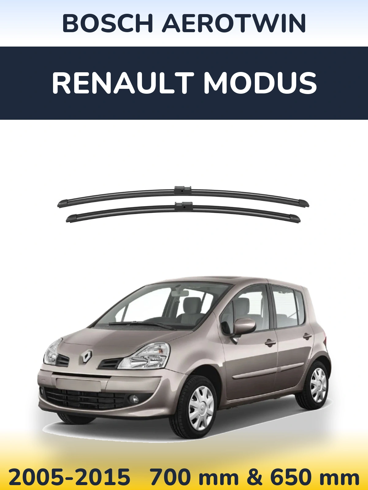 Комплект передніх щіток BOSCH AeroTwin 700 & 625 мм для Renault Modus 2005-2015