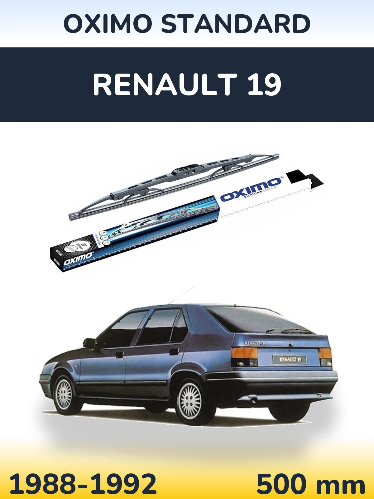Tylna wycieraczka Oximo Standard 500 mm do Renault 19 1988-1992