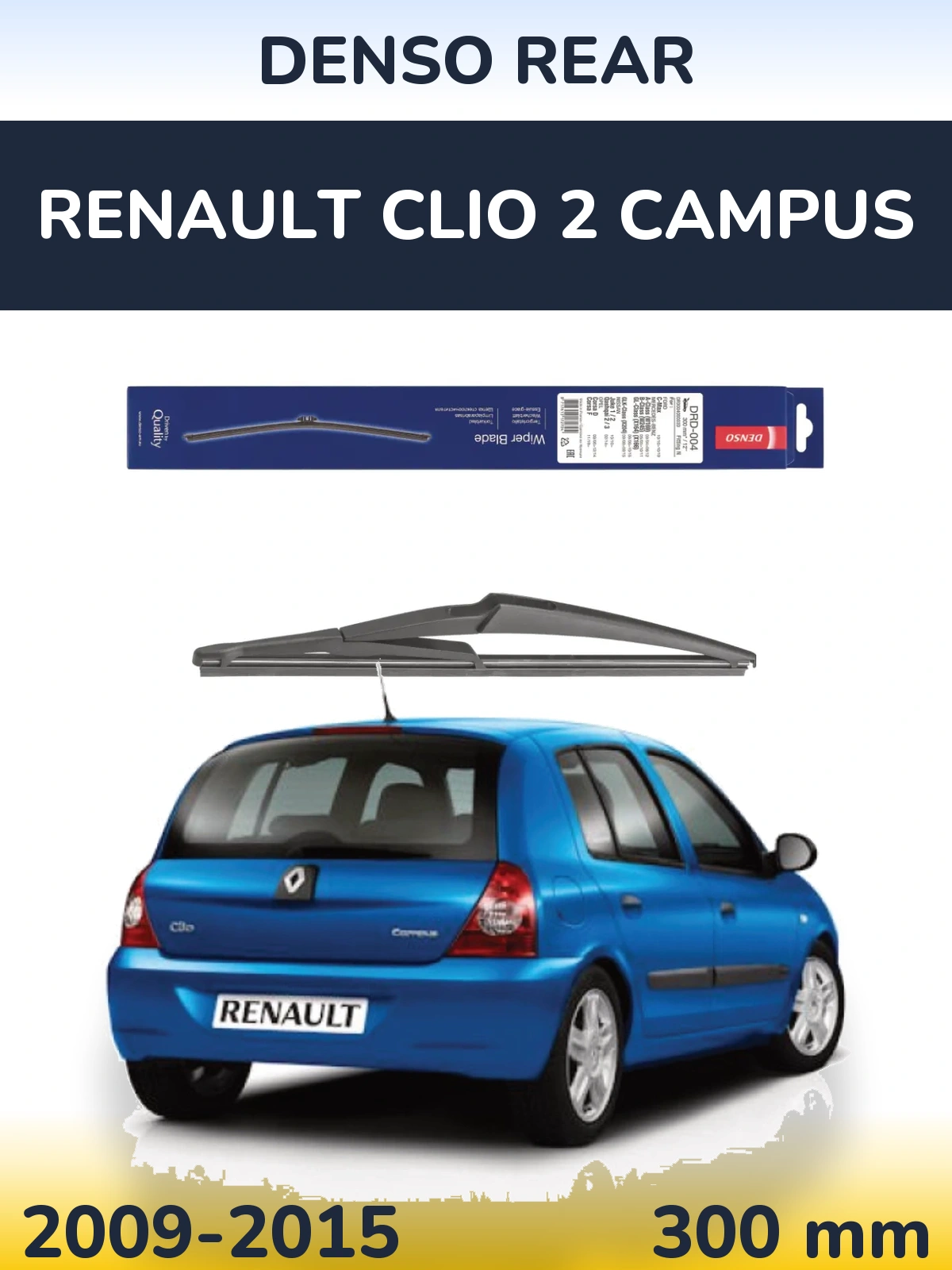 Задний дворник Denso Rear 300 мм для Renault Clio 2 Campus 2009-2015