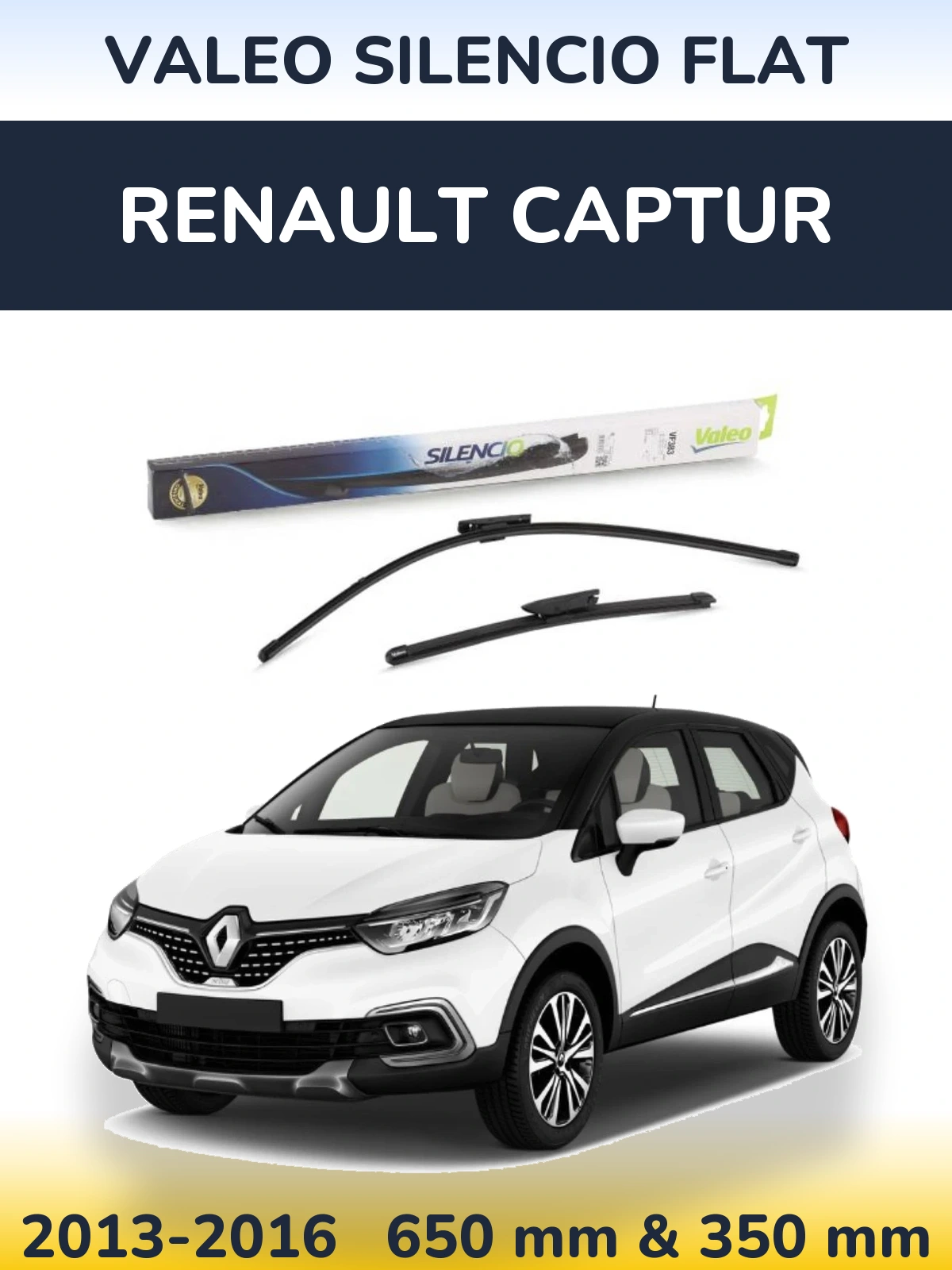 Комплект передних дворников Valeo Silencio Flat 650 & 350 мм для Renault Captur 2013-2016