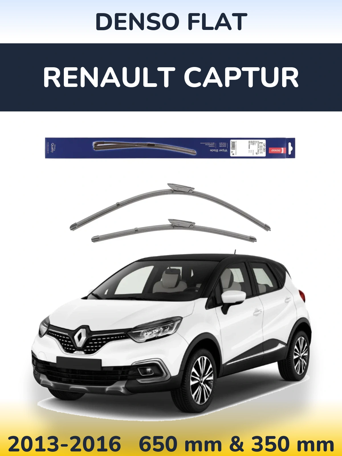 Komplet przednich wycieraczek Denso Flat 650 & 350 mm do Renault Captur 2013-2016
