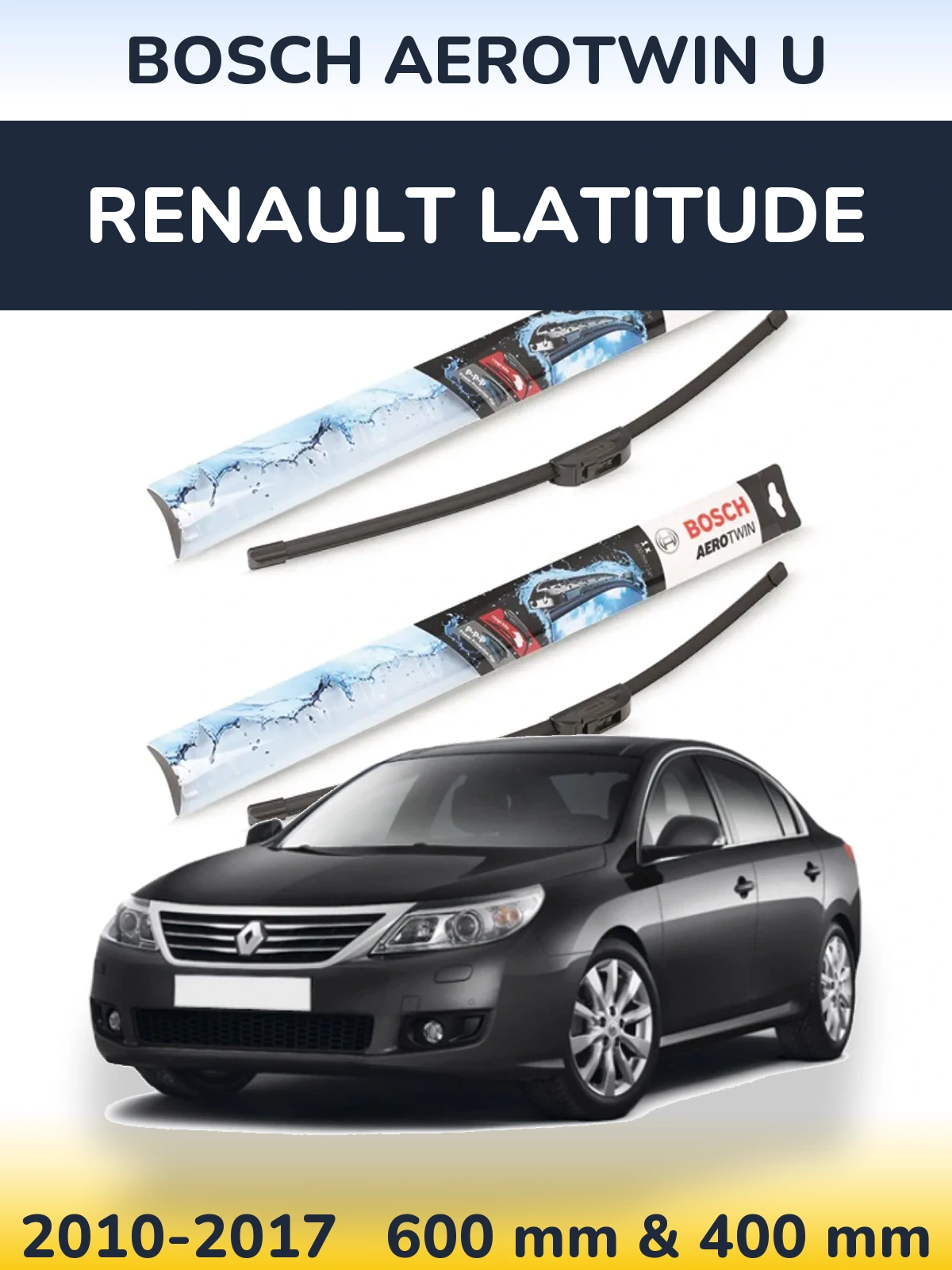 Komplet przednich wycieraczek BOSCH AeroTwin U 600 & 400 mm do Renault Latitude 2010-2017