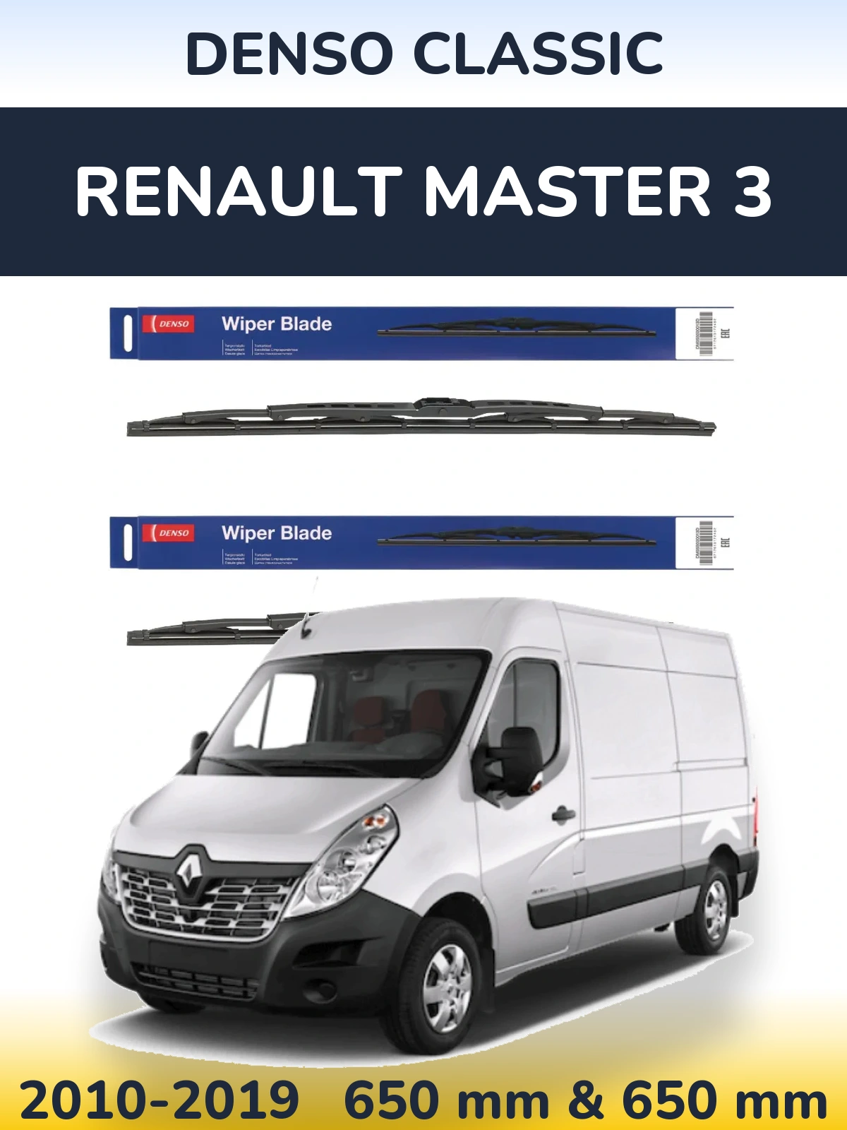 Komplet przednich wycieraczek Denso Classic 650 & 650 mm do Renault Master 3 2010-2019