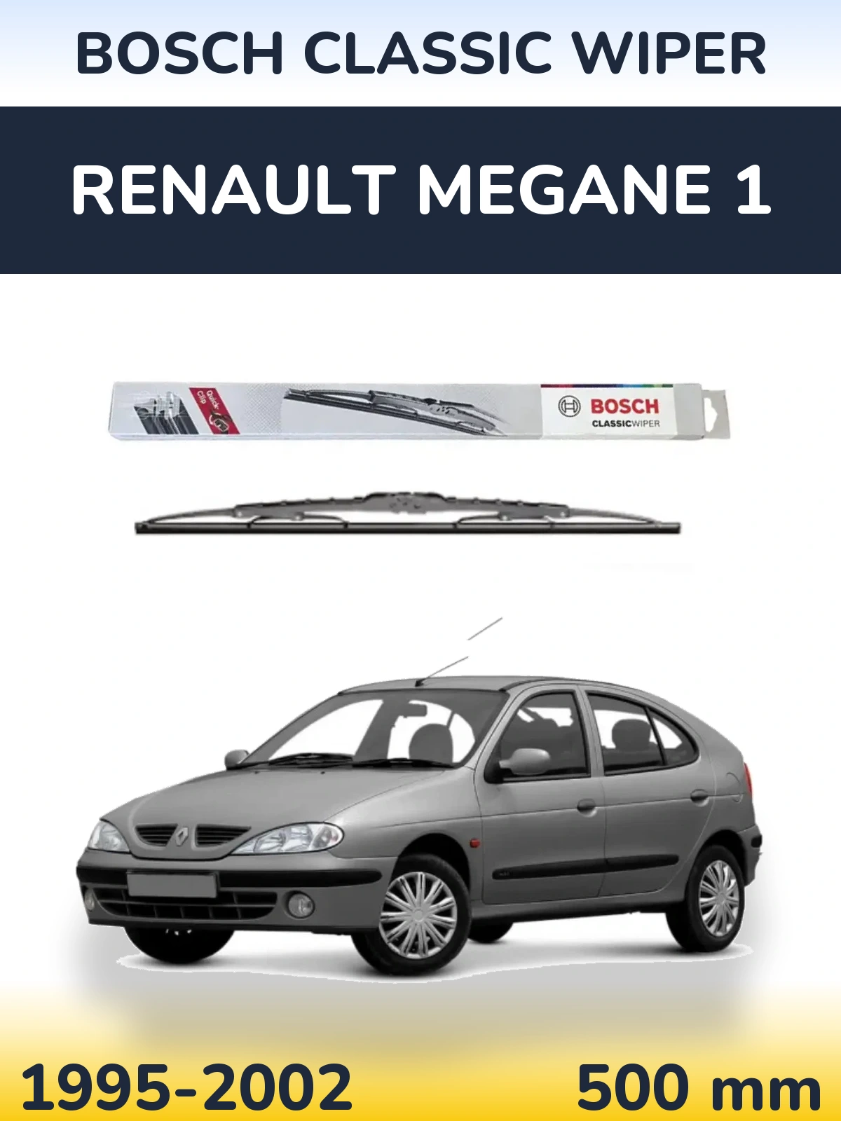 Задня щітка BOSCH Classic Wiper 500 мм для Renault Megane 1 1995-2002