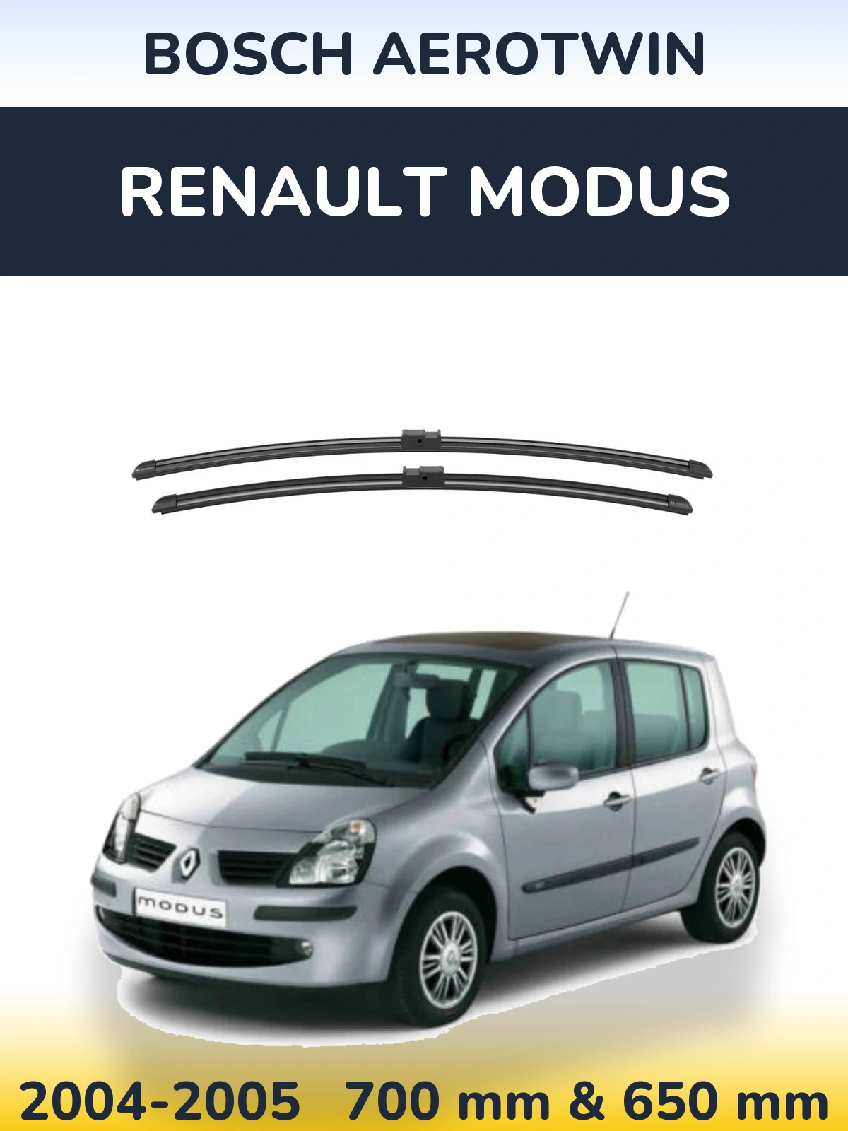 Komplet przednich wycieraczek BOSCH AeroTwin 700 & 625 mm do Renault Modus 2004-2005