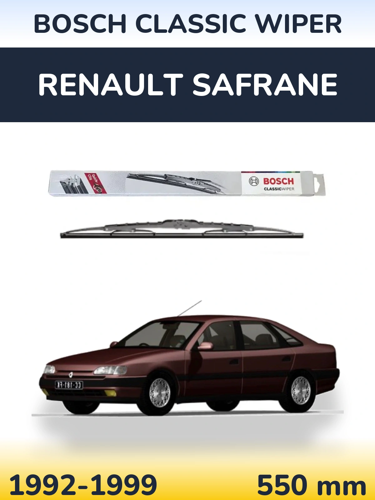 Задний дворник BOSCH Classic Wiper 550 мм для Renault Safrane 1992-1999