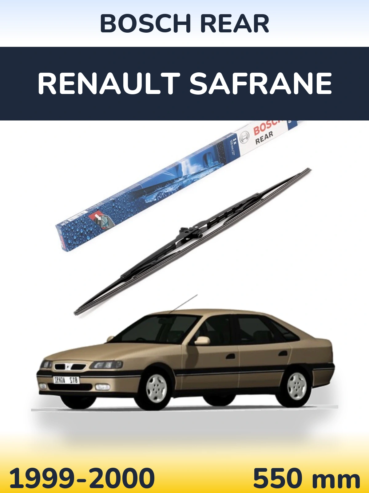 Rear wiper blade BOSCH Rear 550 mm for Renault Safrane 1999-2000