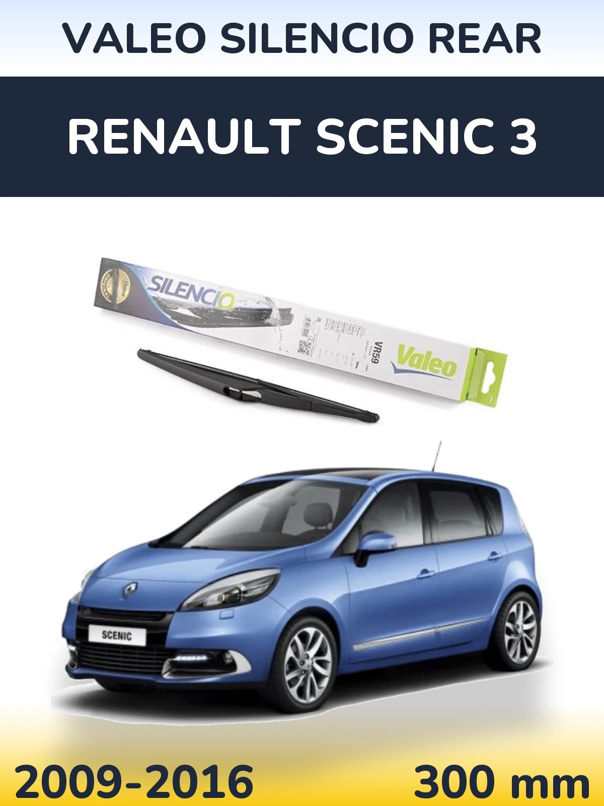 Задний дворник Valeo Silencio Rear 300 мм для Renault Scenic 3 2009-2016