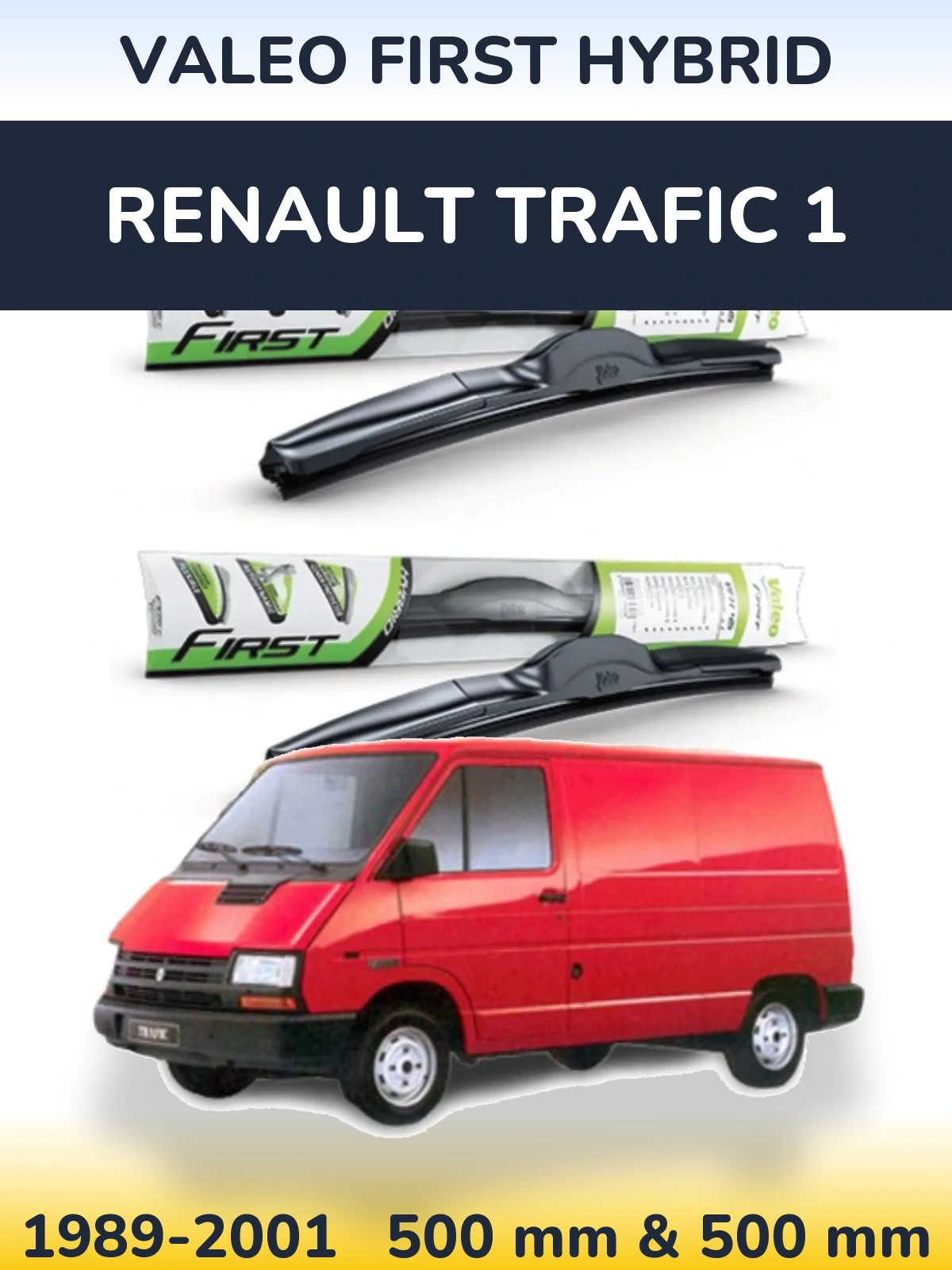 Комплект передних дворников Valeo First Hybrid 500 & 500 мм для Renault Trafic 1 1989-2001