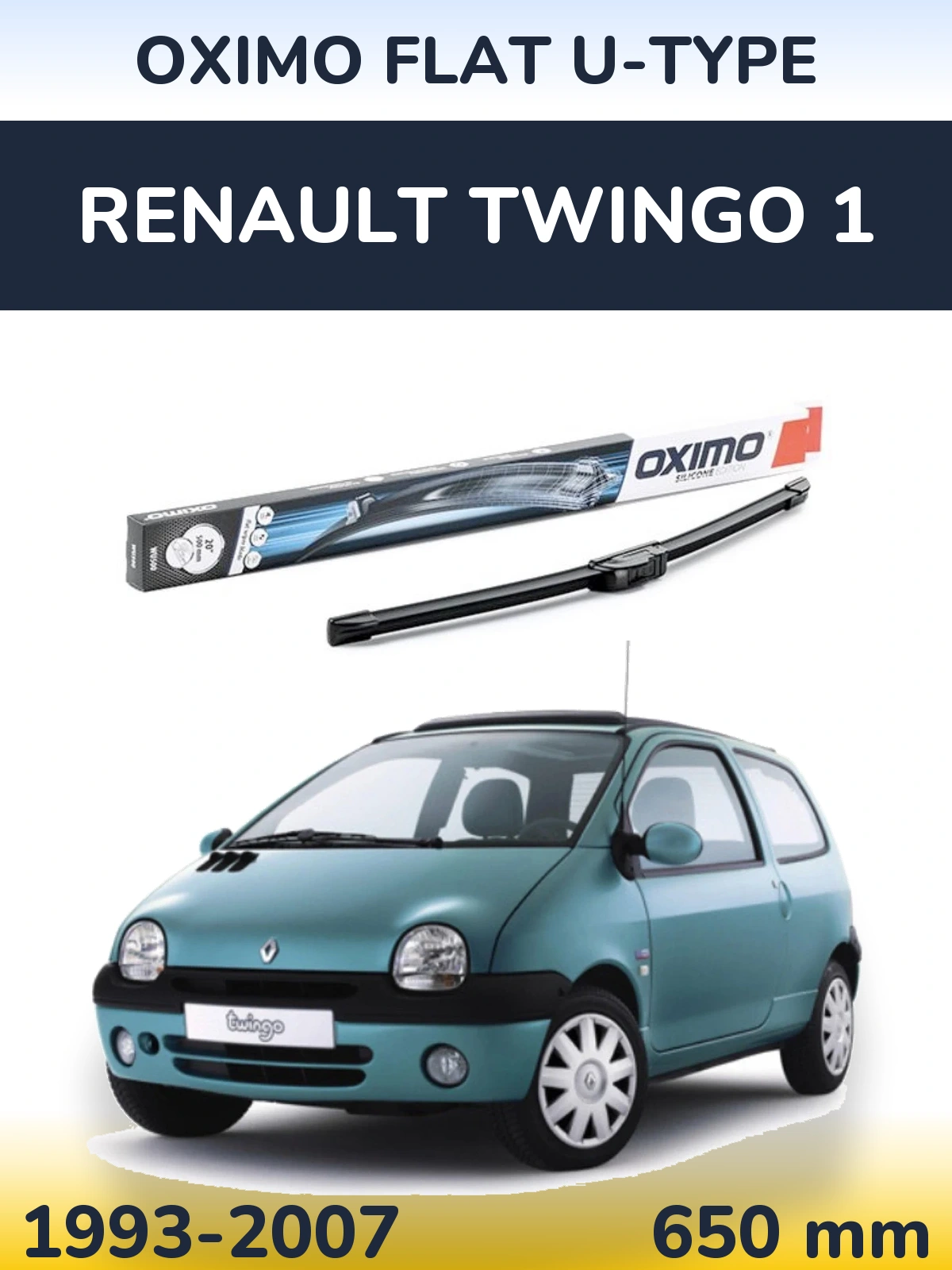 Przednia wycieraczka Oximo Flat U-type 650 mm do Renault Twingo 1 1993-2007
