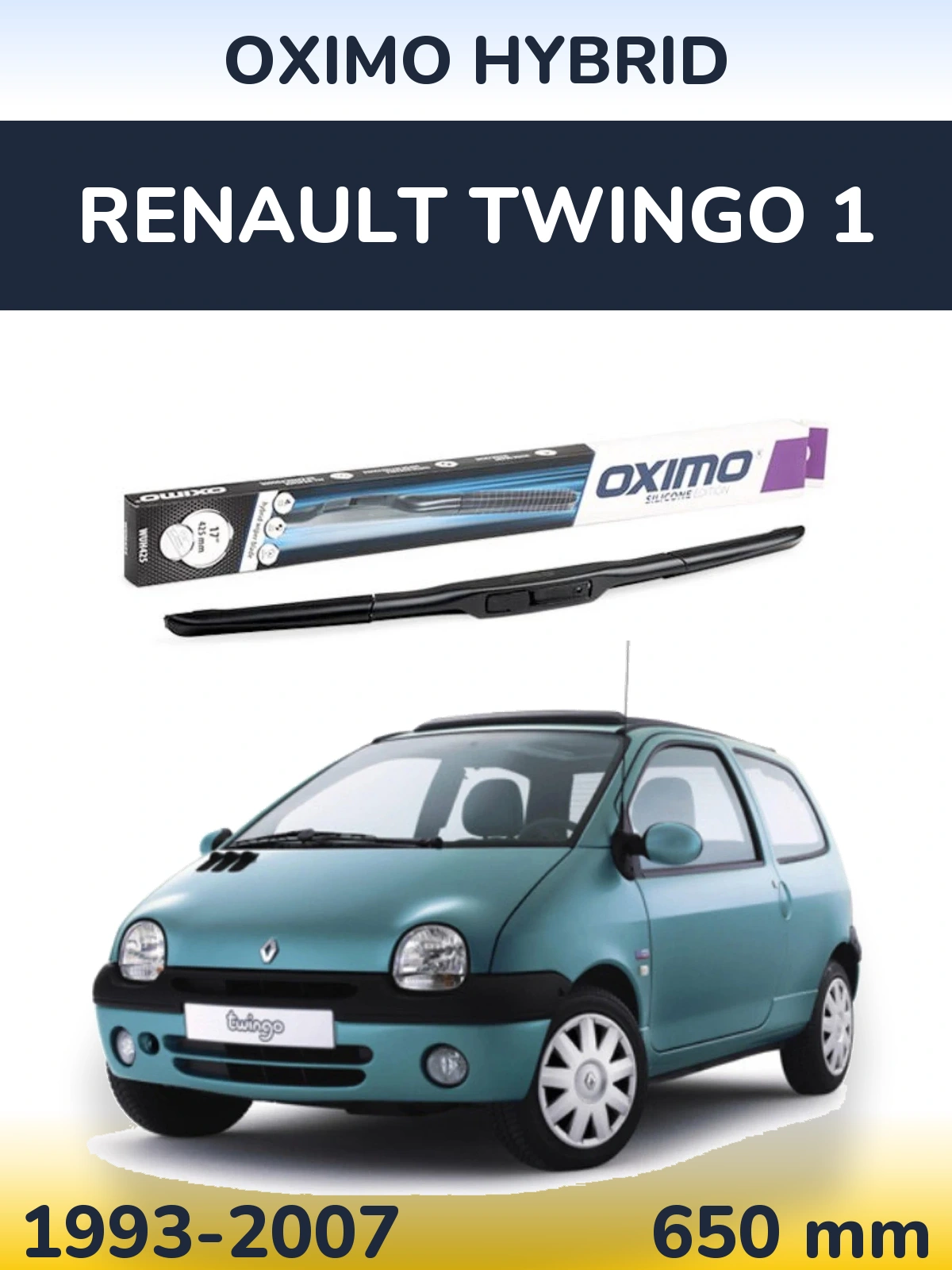 Przednia wycieraczka Oximo Hybrid 650 mm do Renault Twingo 1 1993-2007