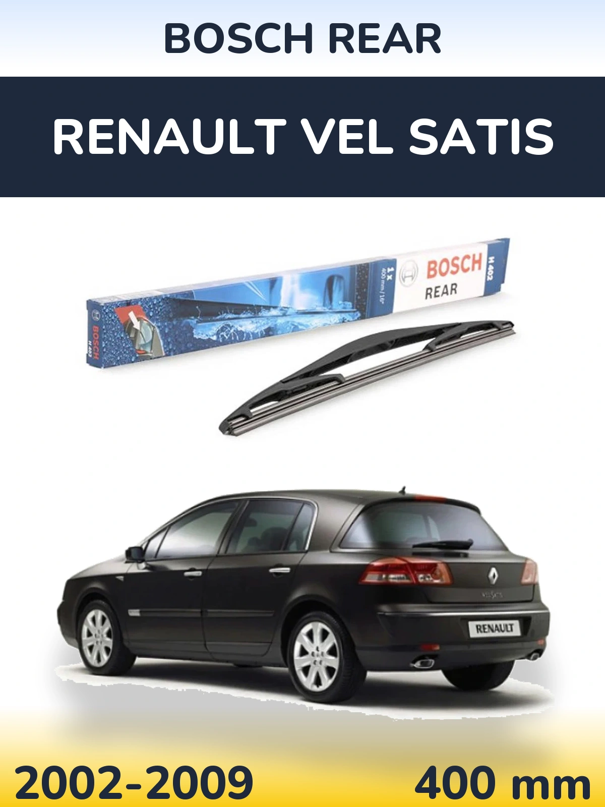 Задний дворник BOSCH Rear 400 мм для Renault Vel Satis 2002-2009
