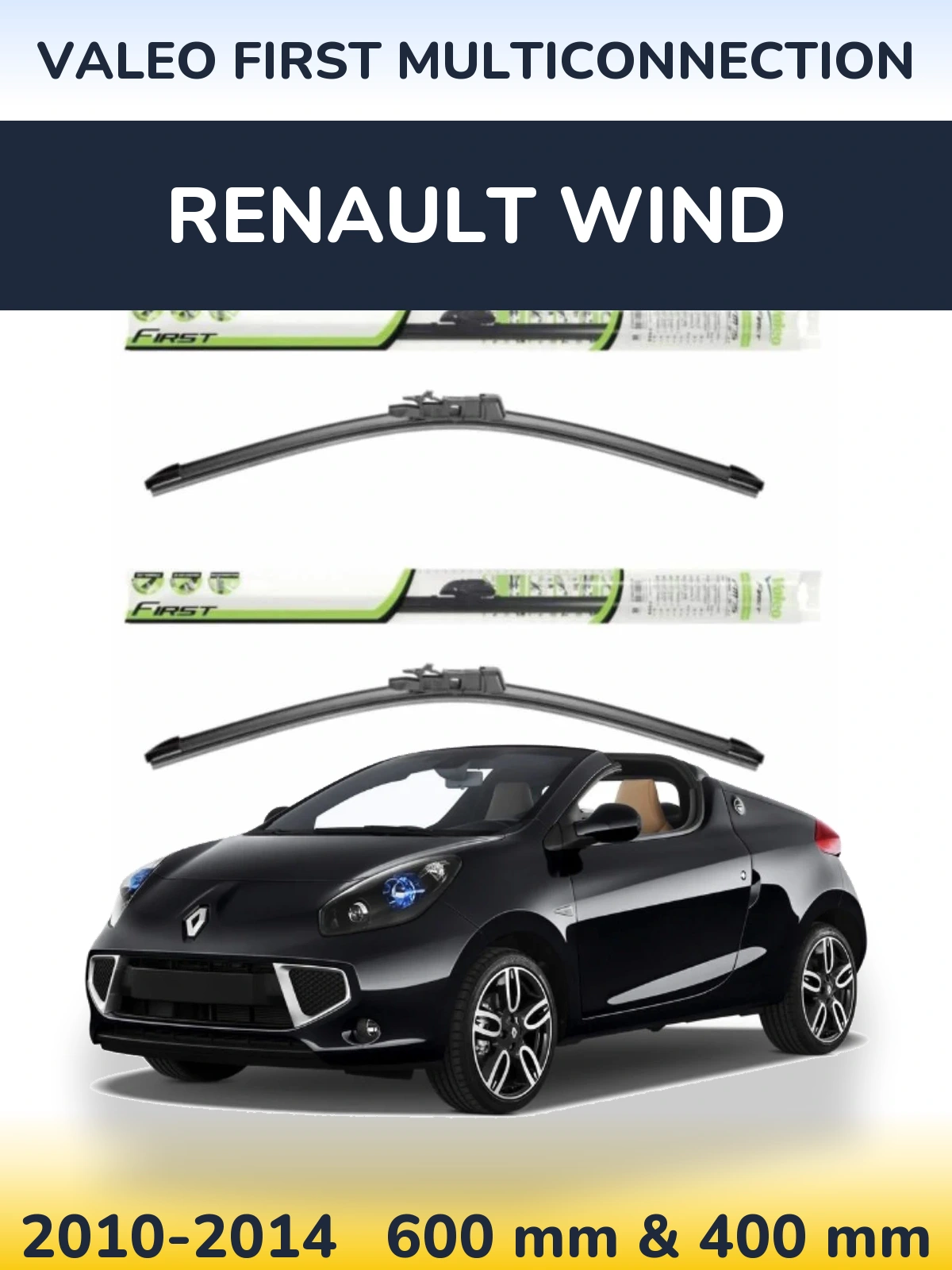 Komplet przednich wycieraczek Valeo First MultiConnection 600 & 400 mm do Renault Wind 2010-2014