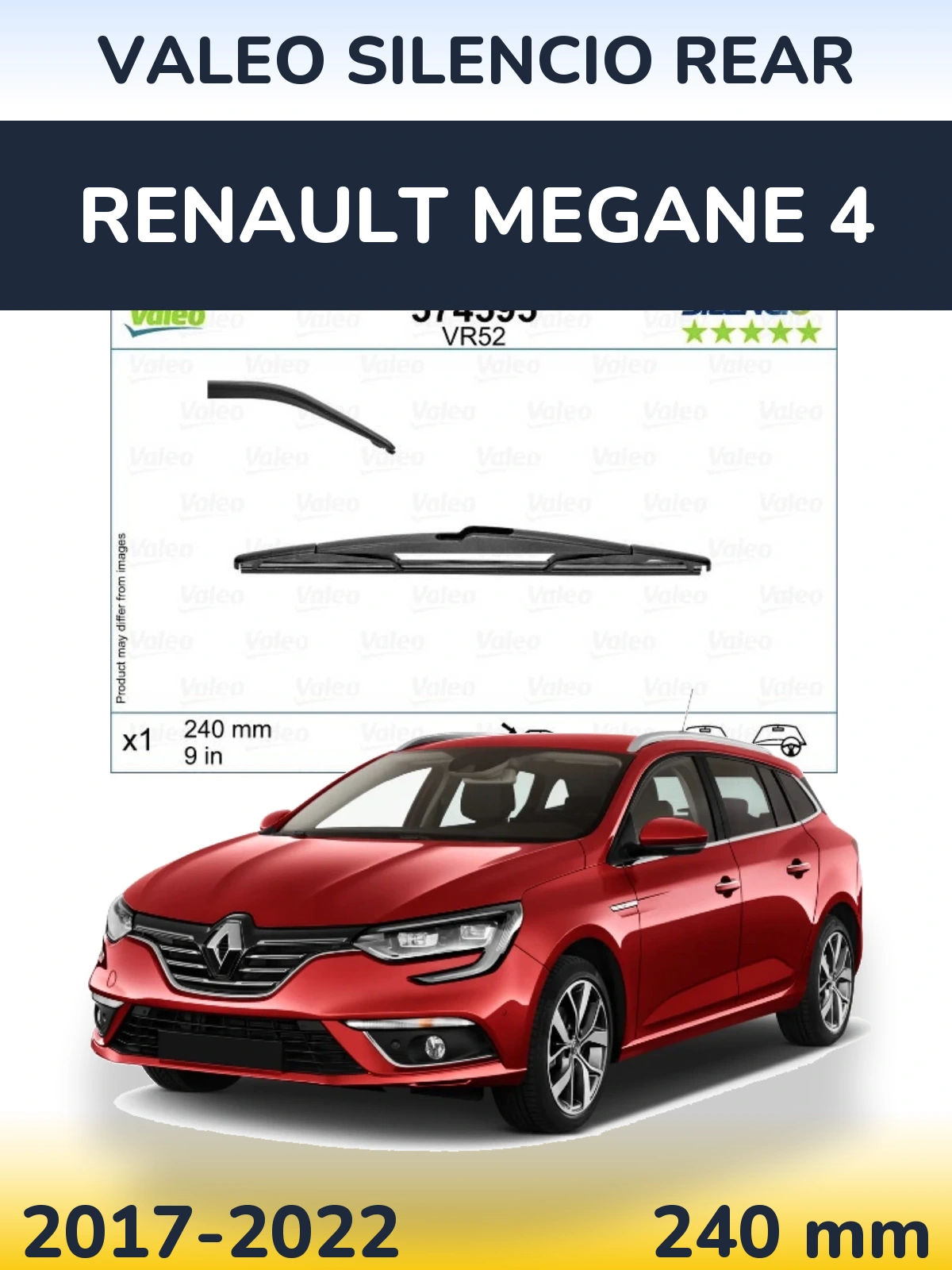 Задня щітка Valeo Silencio Rear 240 мм для Renault Megane 4 2017-2022