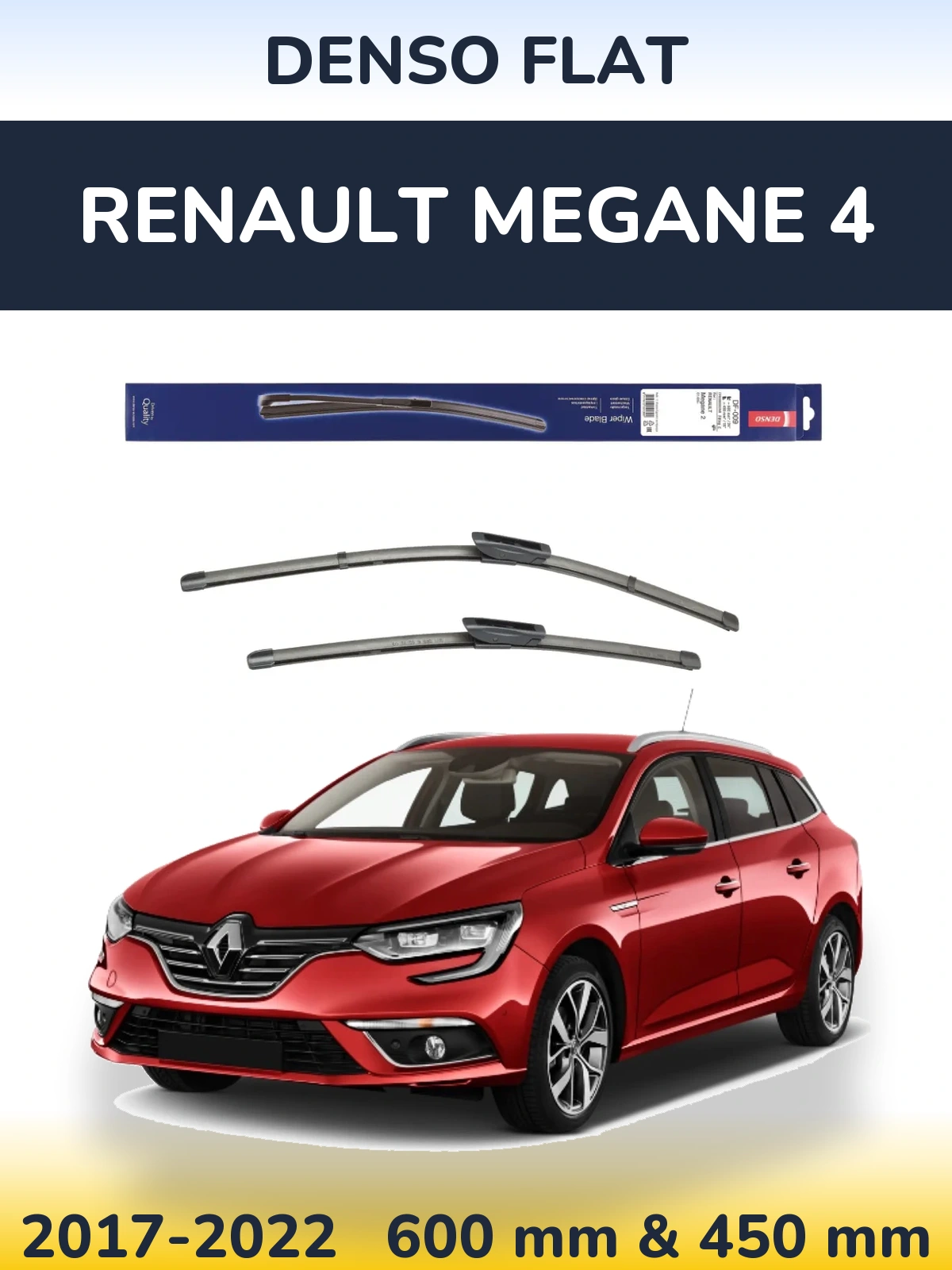 Комплект передних дворников Denso Flat 600 & 450 мм для Renault Megane 4 2017-2022