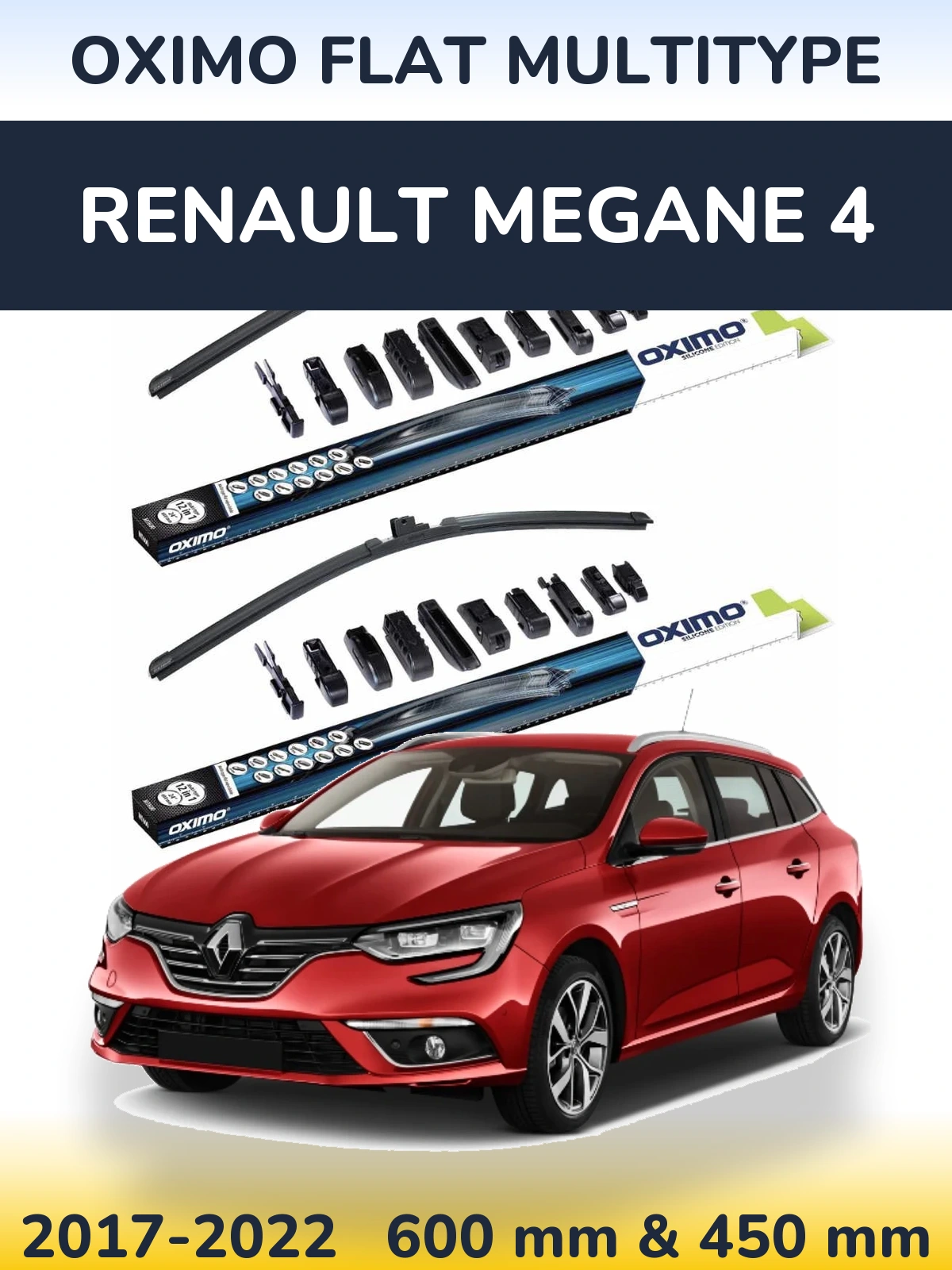 Komplet przednich wycieraczek Oximo Flat MultiType 600 & 450 mm do Renault Megane 4 2017-2022