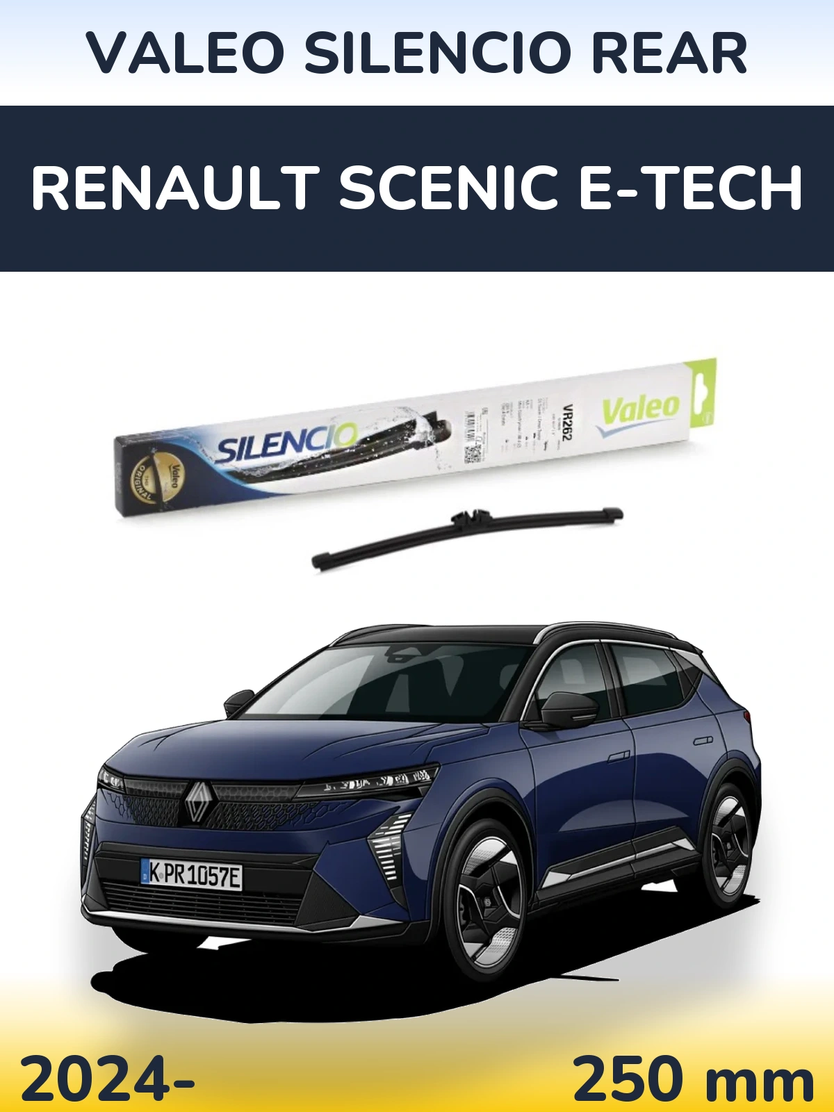 Rear wiper blade Valeo Silencio Rear 240 mm for Renault Scenic E-Tech 2024-2026