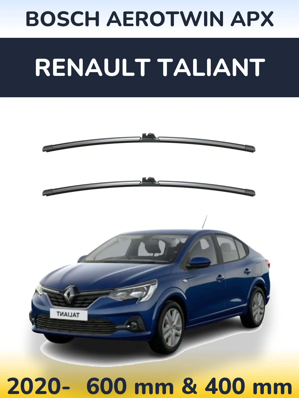 Komplet przednich wycieraczek BOSCH AeroTwin APX 600 & 400 mm do Renault Taliant 2020-2026