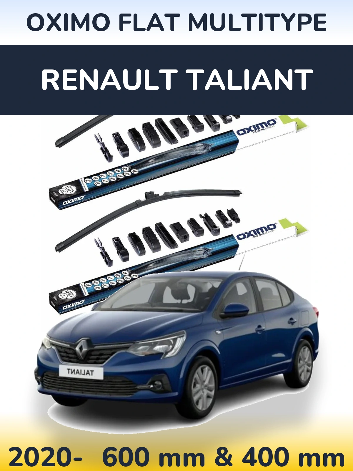 Komplet przednich wycieraczek Oximo Flat MultiType 600 & 400 mm do Renault Taliant 2020-2026