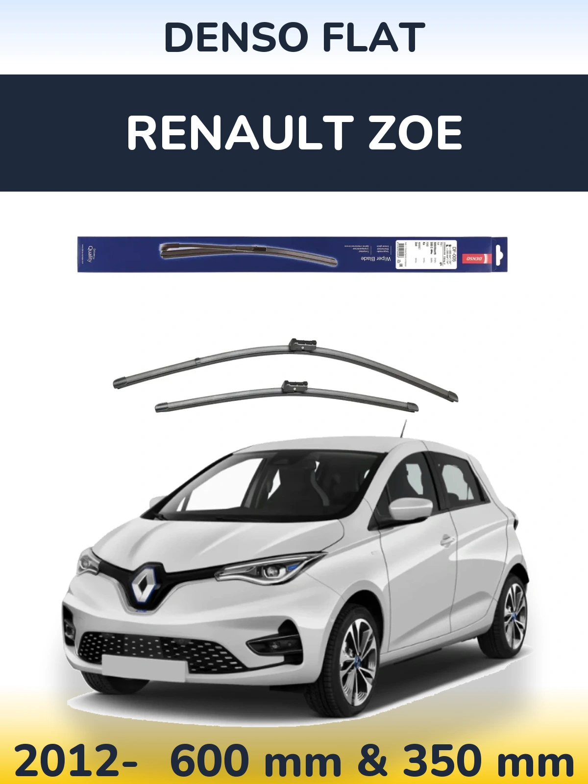 Komplet przednich wycieraczek Denso Flat 600 & 350 mm do Renault Zoe 2012-2026