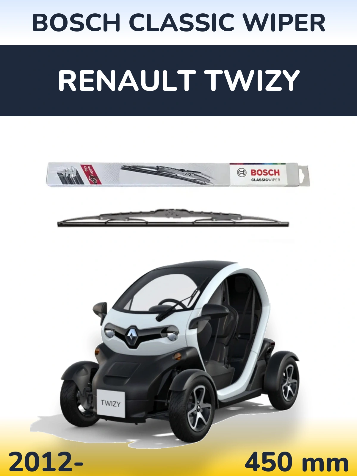 Przednia wycieraczka BOSCH Classic Wiper 450 mm do Renault Twizy 2012-2026