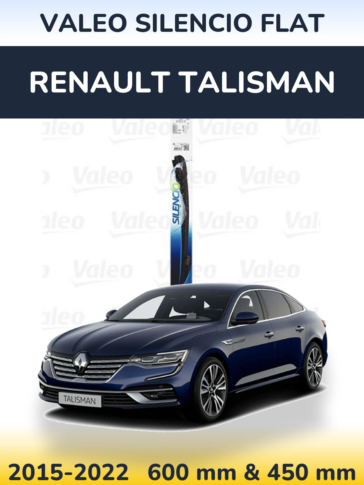 Комплект передних дворников Valeo Silencio Flat 600 & 450 мм для Renault Talisman 2015-2022
